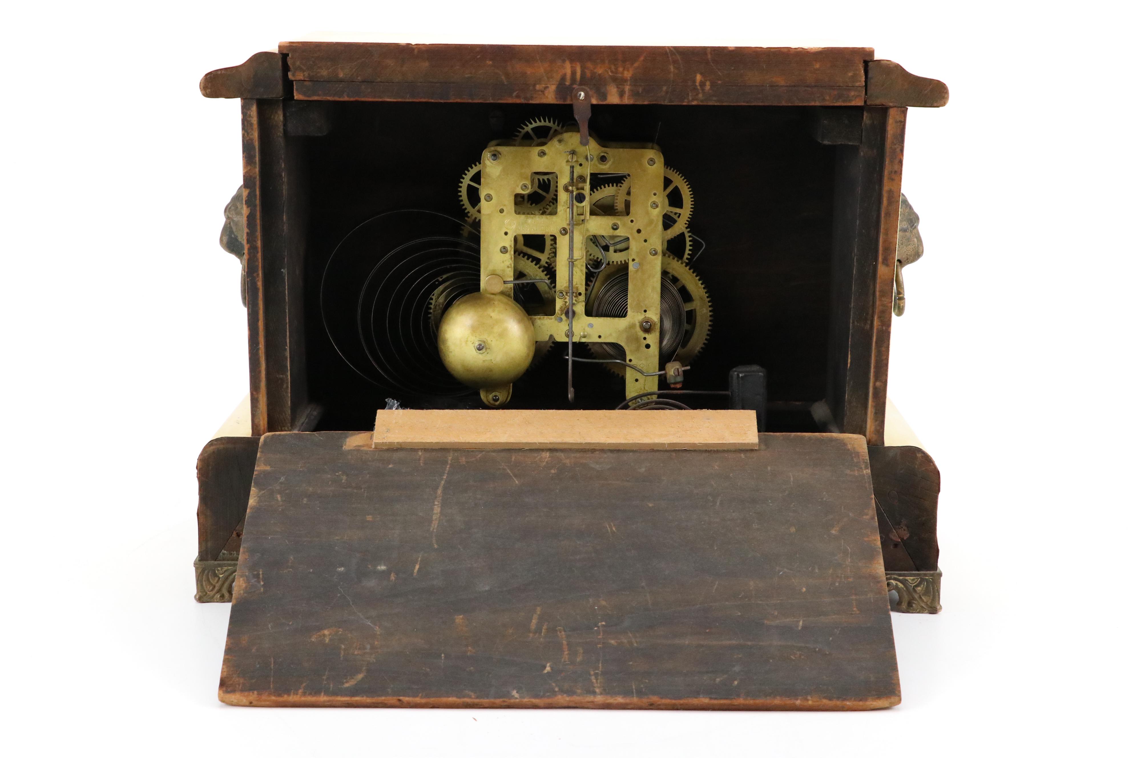 Seth Thomas White Adamantine Mantel Clock, Early 20th Century