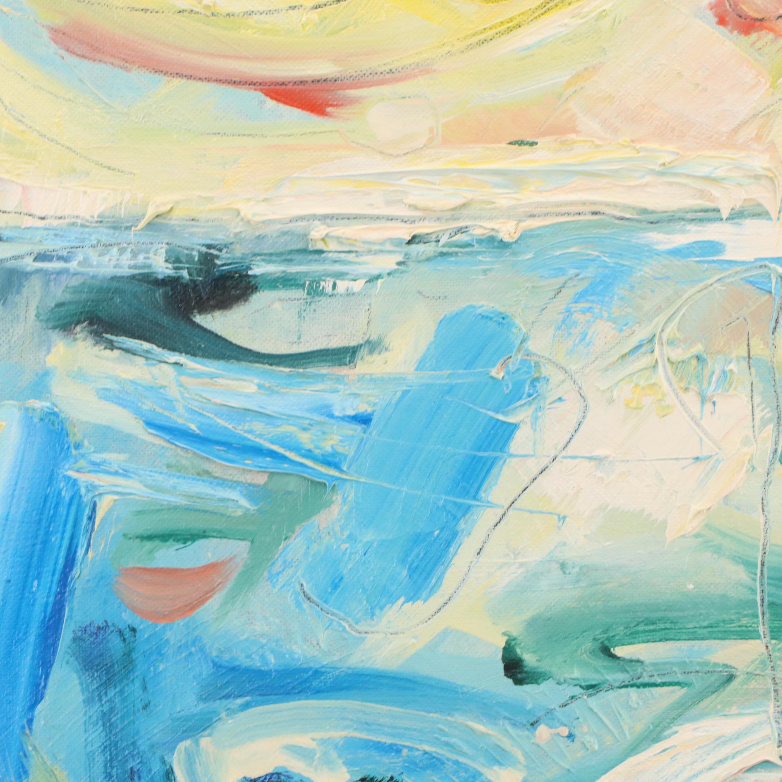 Jack Meanwell Abstract Modern Oil Painting, 1982