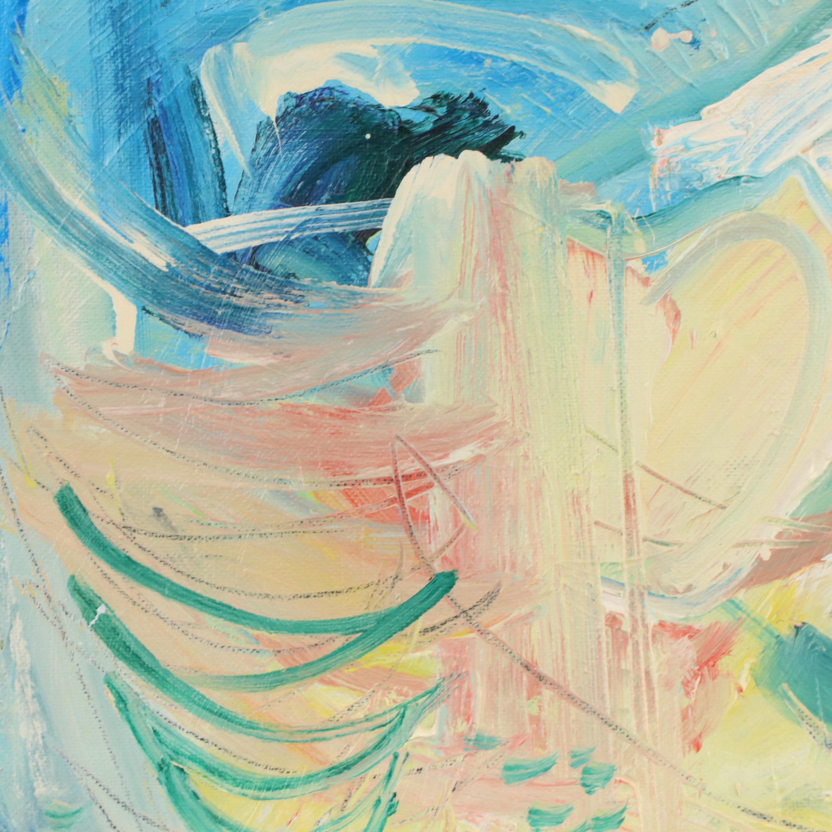 Jack Meanwell Abstract Modern Oil Painting, 1982