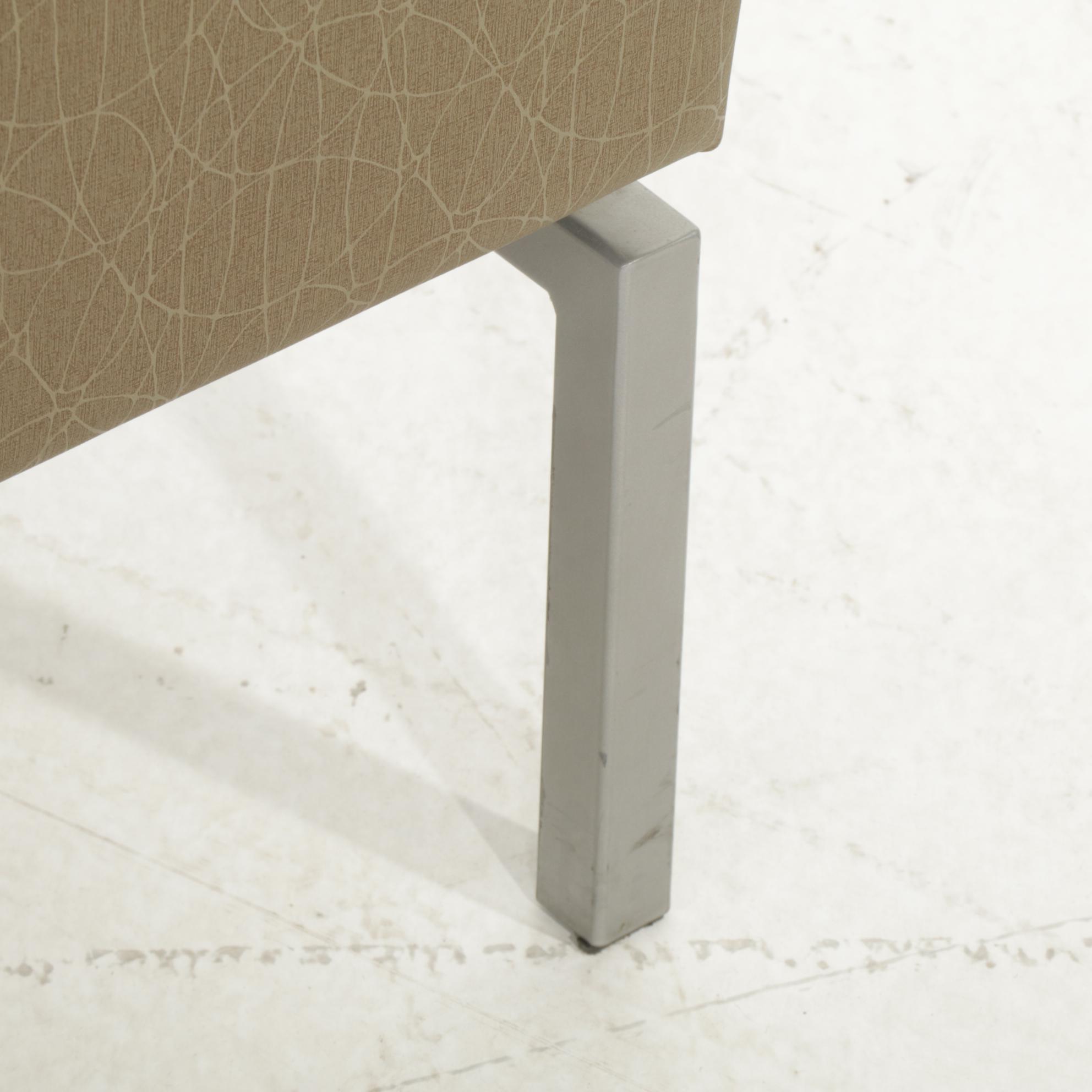 Pair of Krug "Sutton" Modernist Style Fabric and Metal Club Chairs