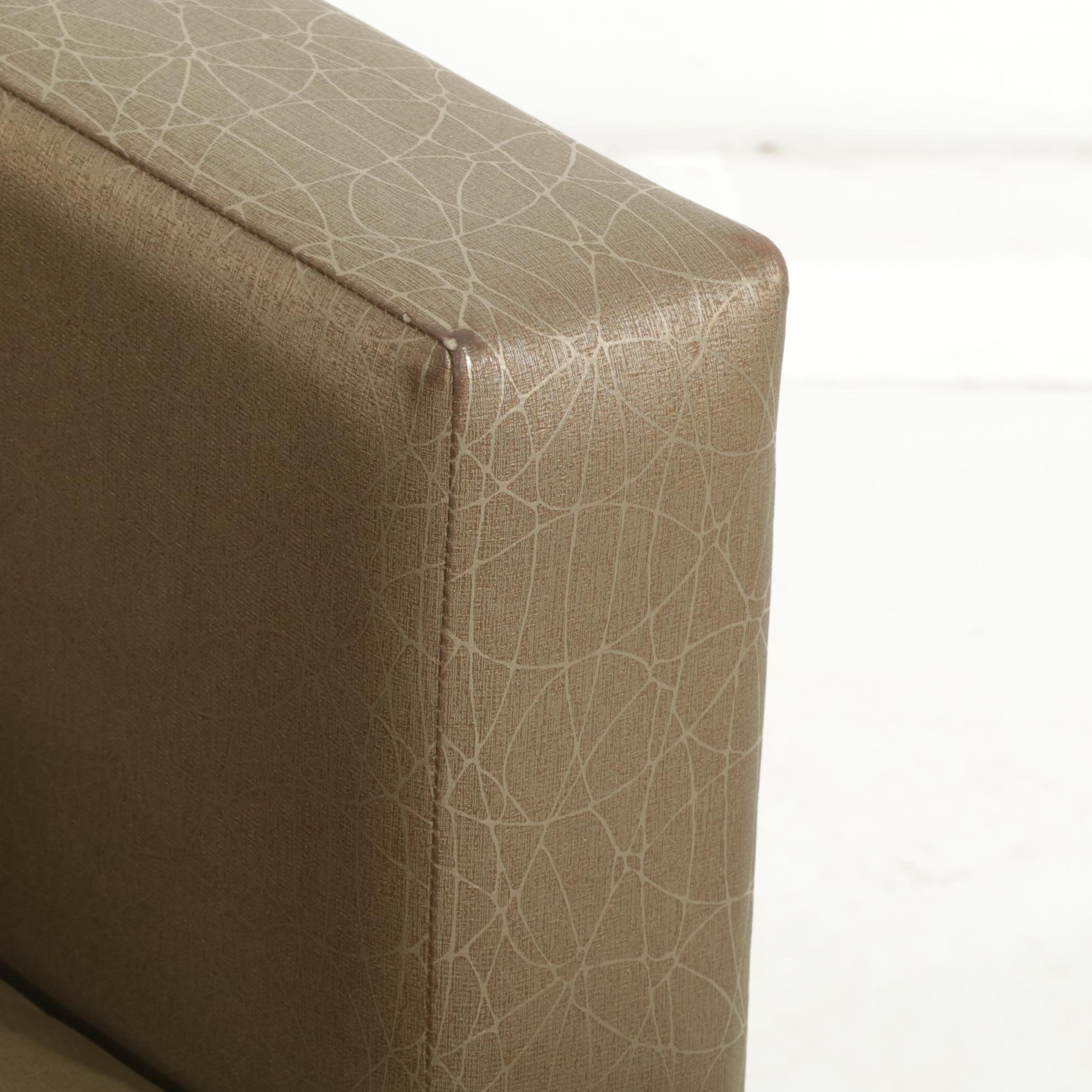 Pair of Krug "Sutton" Modernist Style Fabric and Metal Club Chairs