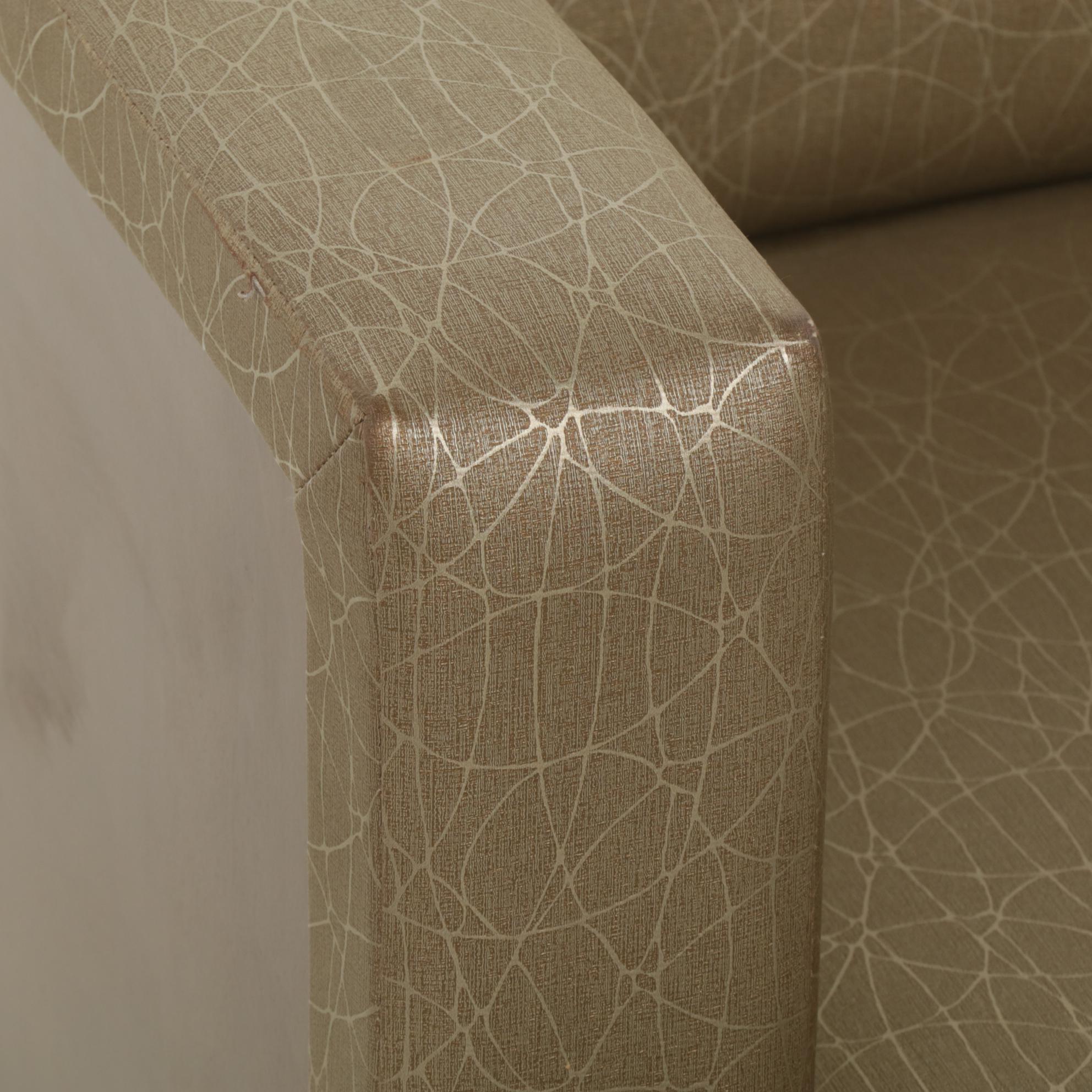 Pair of Krug "Sutton" Modernist Style Fabric and Metal Club Chairs