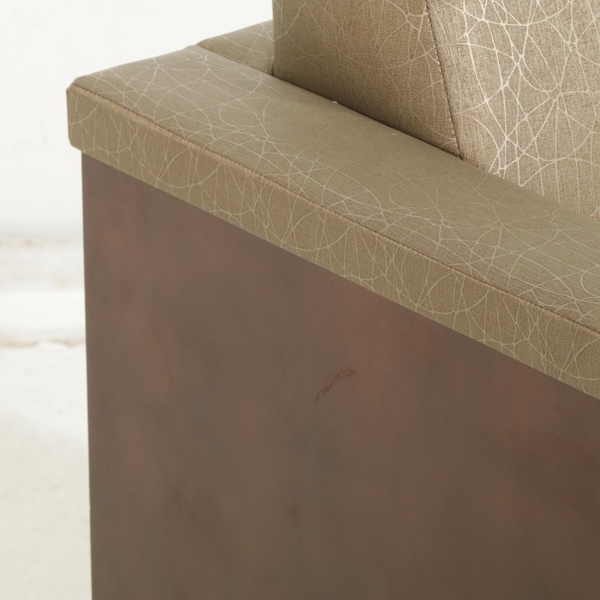 Pair of Krug "Sutton" Modernist Style Fabric and Metal Club Chairs