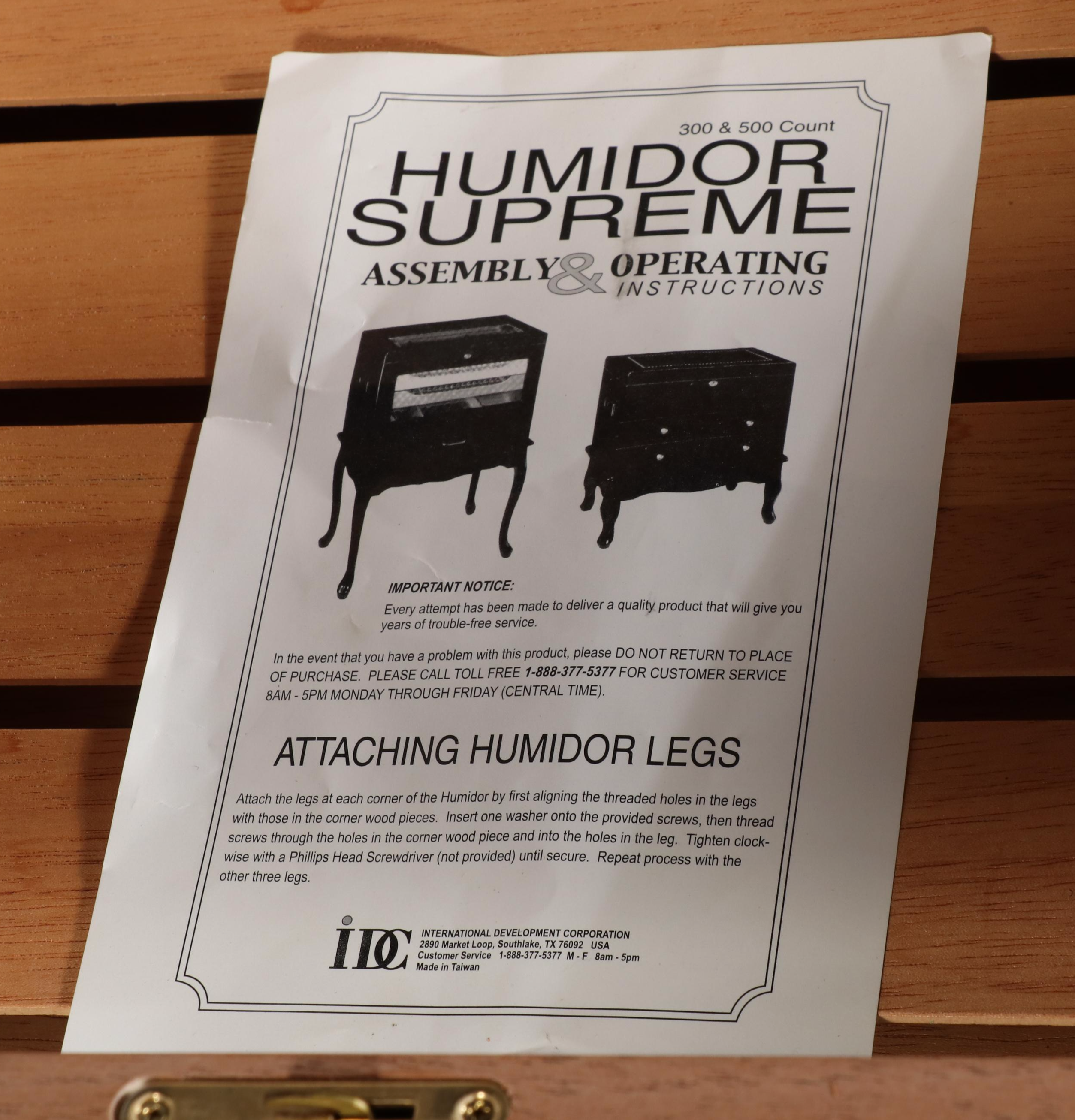 IDC "Humidor Supreme" Glossy-Finished Humidor-on-Stand
