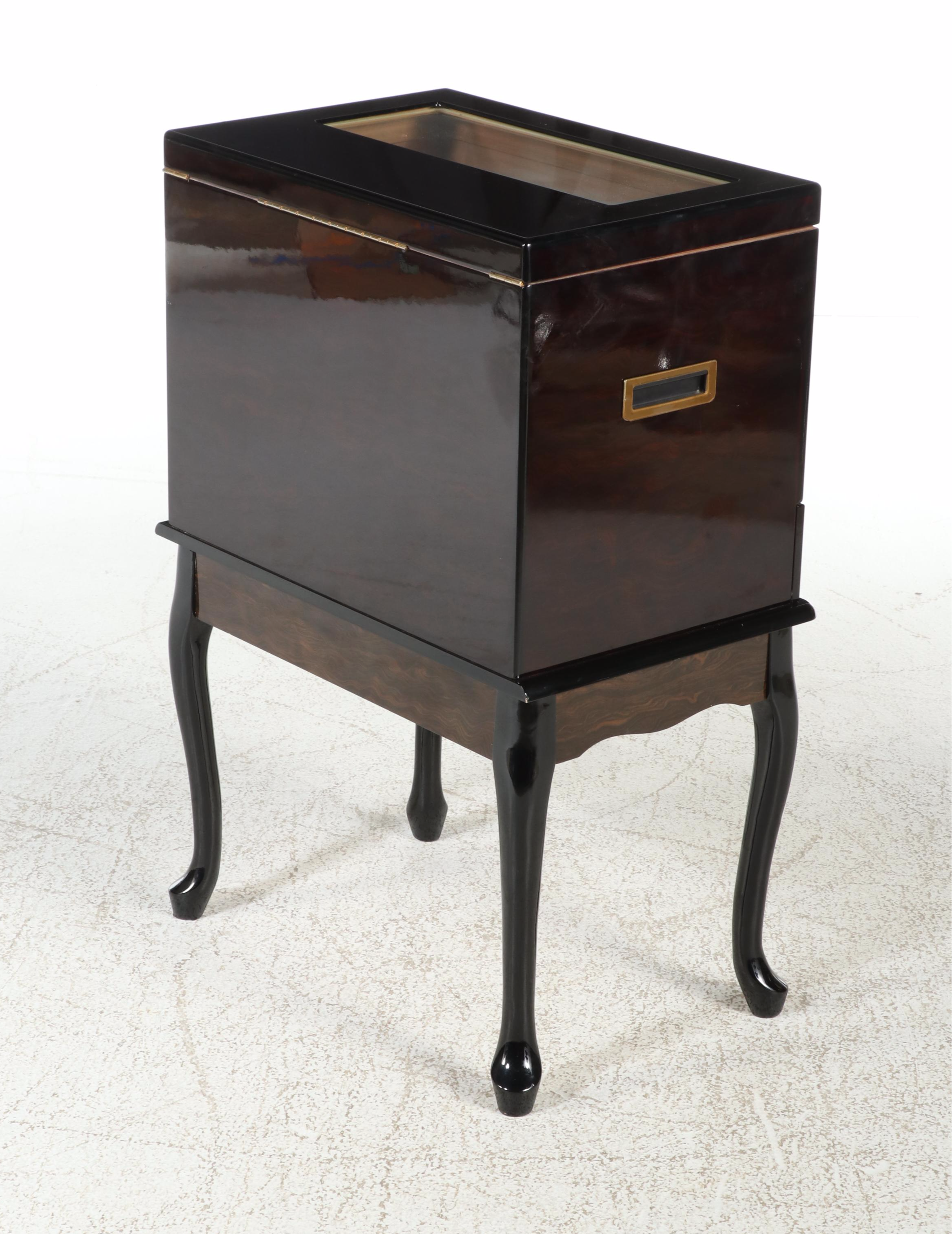 IDC "Humidor Supreme" Glossy-Finished Humidor-on-Stand