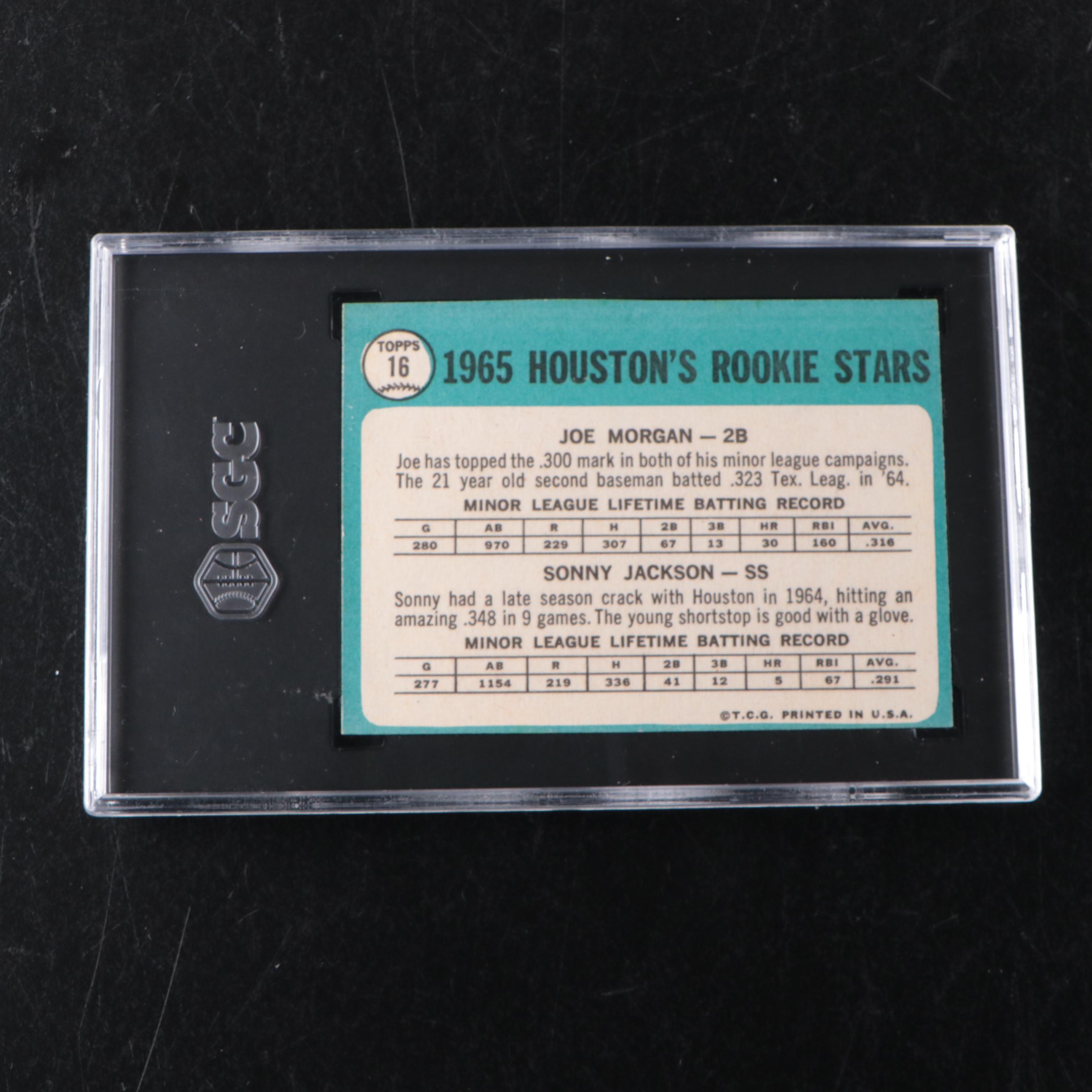 Johnny Bench and Joe Morgan Graded Topps Rookie Baseball Cards, 1960s