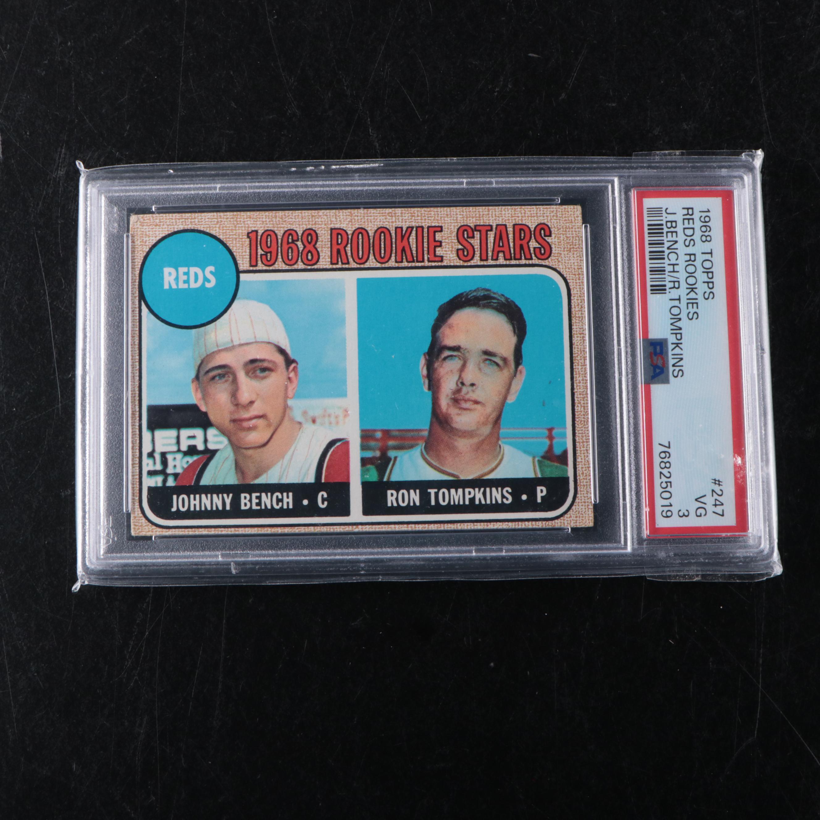 Johnny Bench and Joe Morgan Graded Topps Rookie Baseball Cards, 1960s