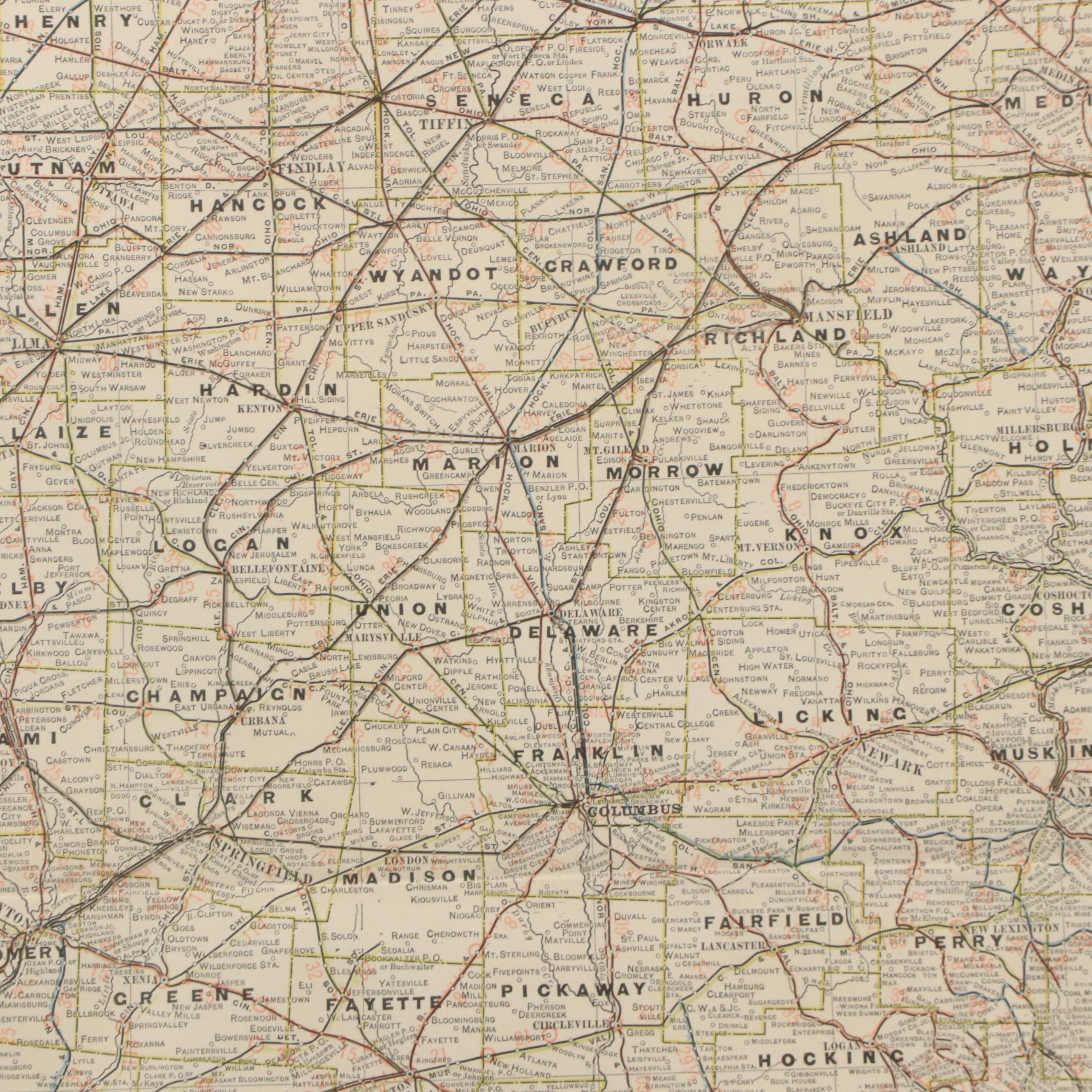1902 Geo F. Cram Map of Ohio