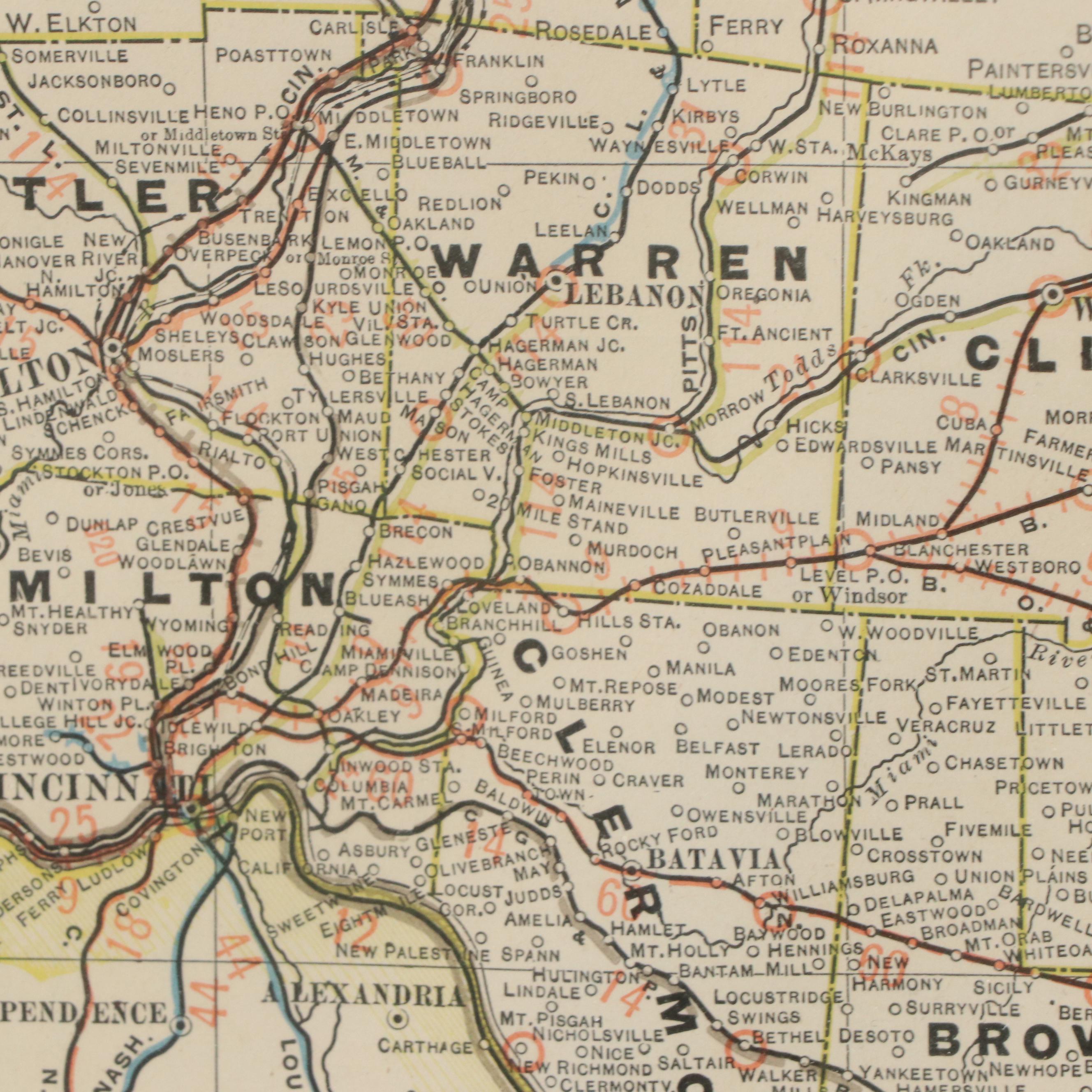 1902 Geo F. Cram Map of Ohio