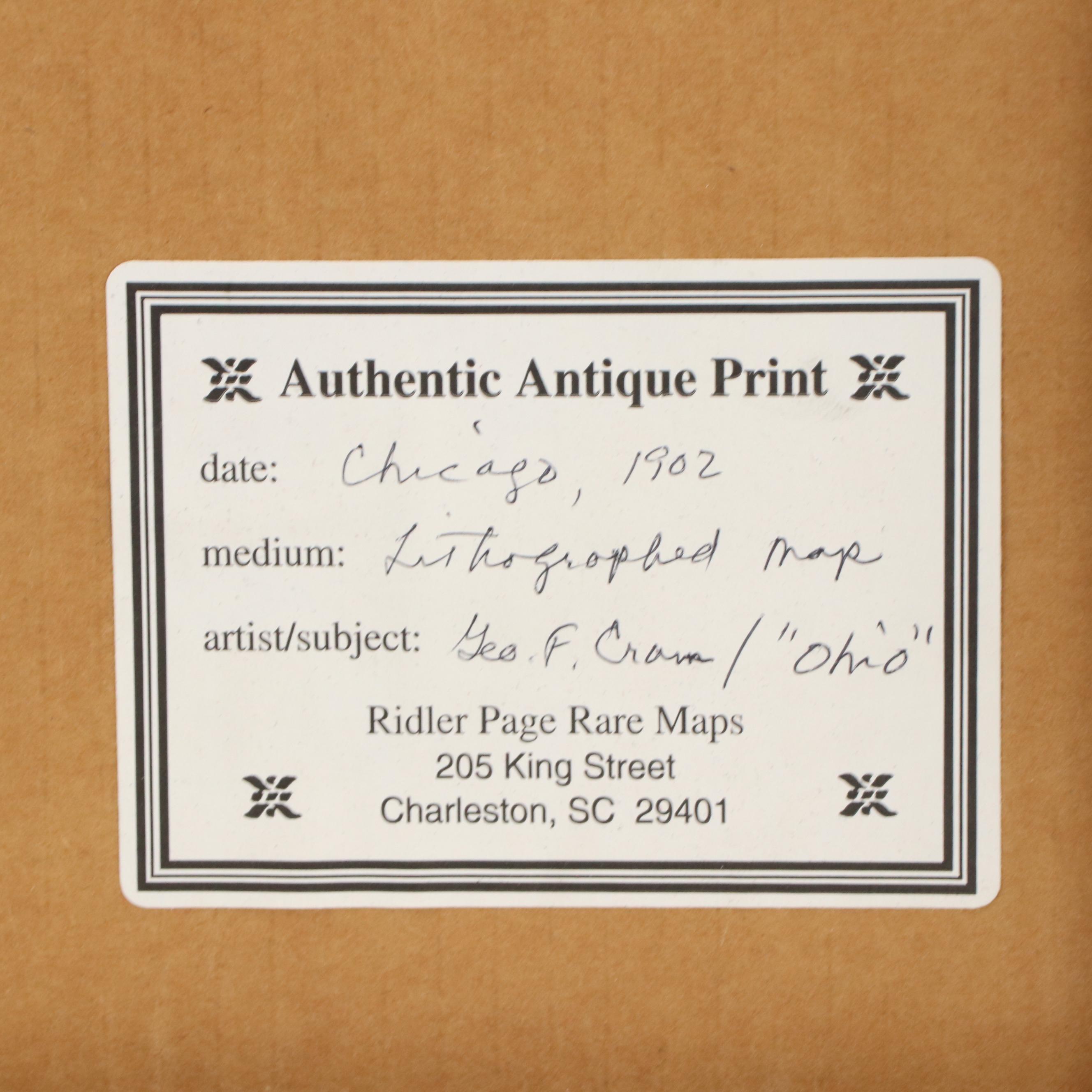 1902 Geo F. Cram Map of Ohio