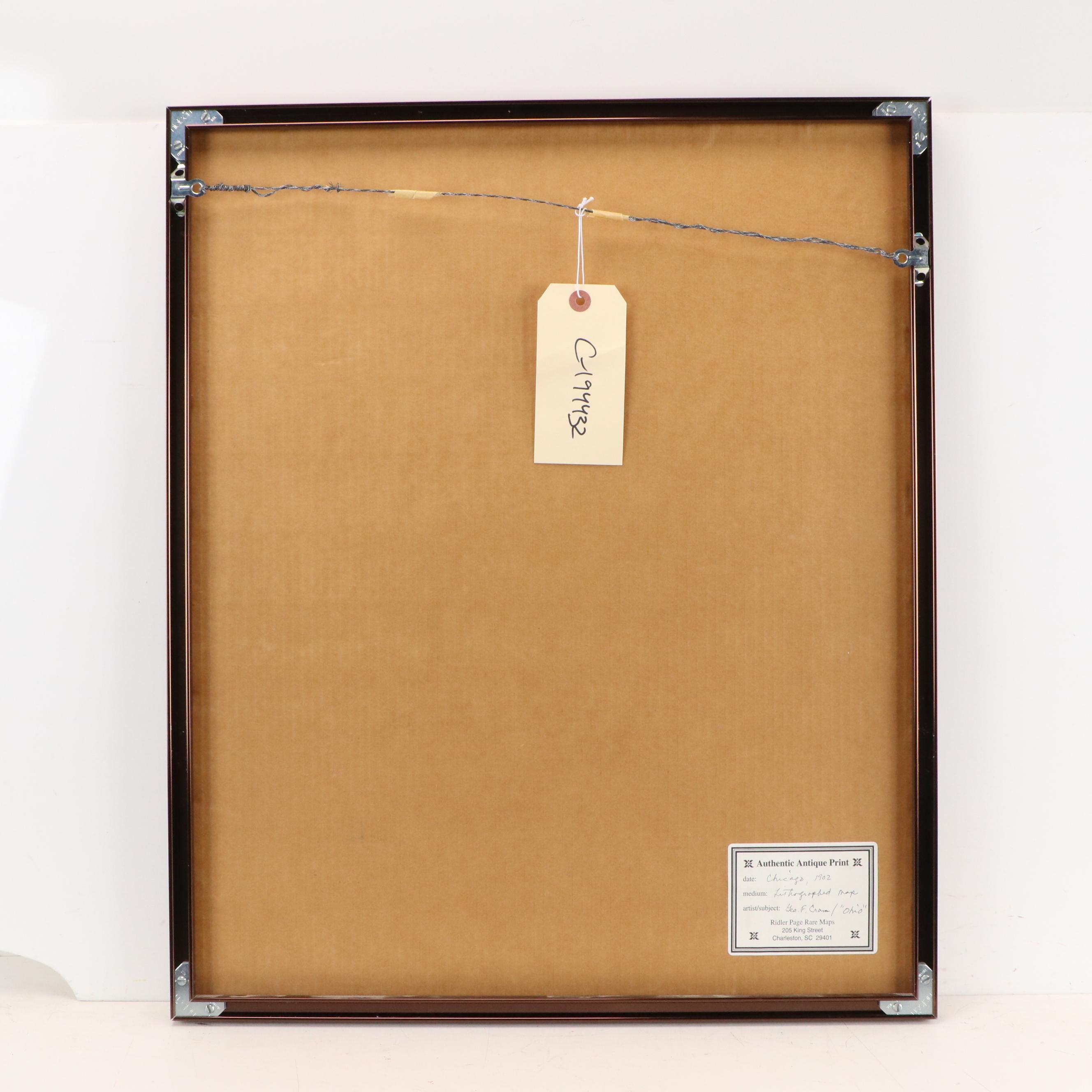 1902 Geo F. Cram Map of Ohio