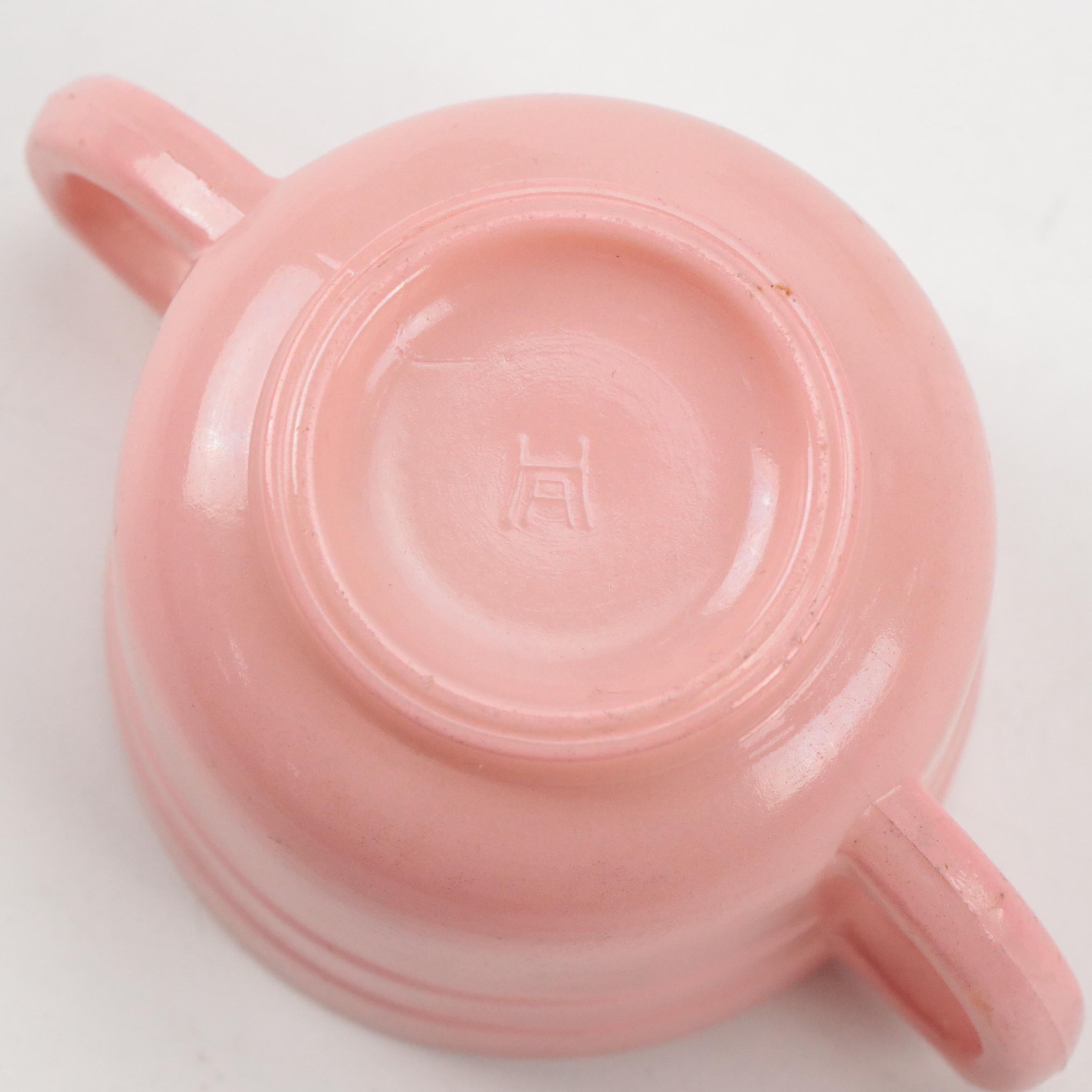 Hazel Atlas Glass Miniature Teacups with Milk Glass Saucers and More