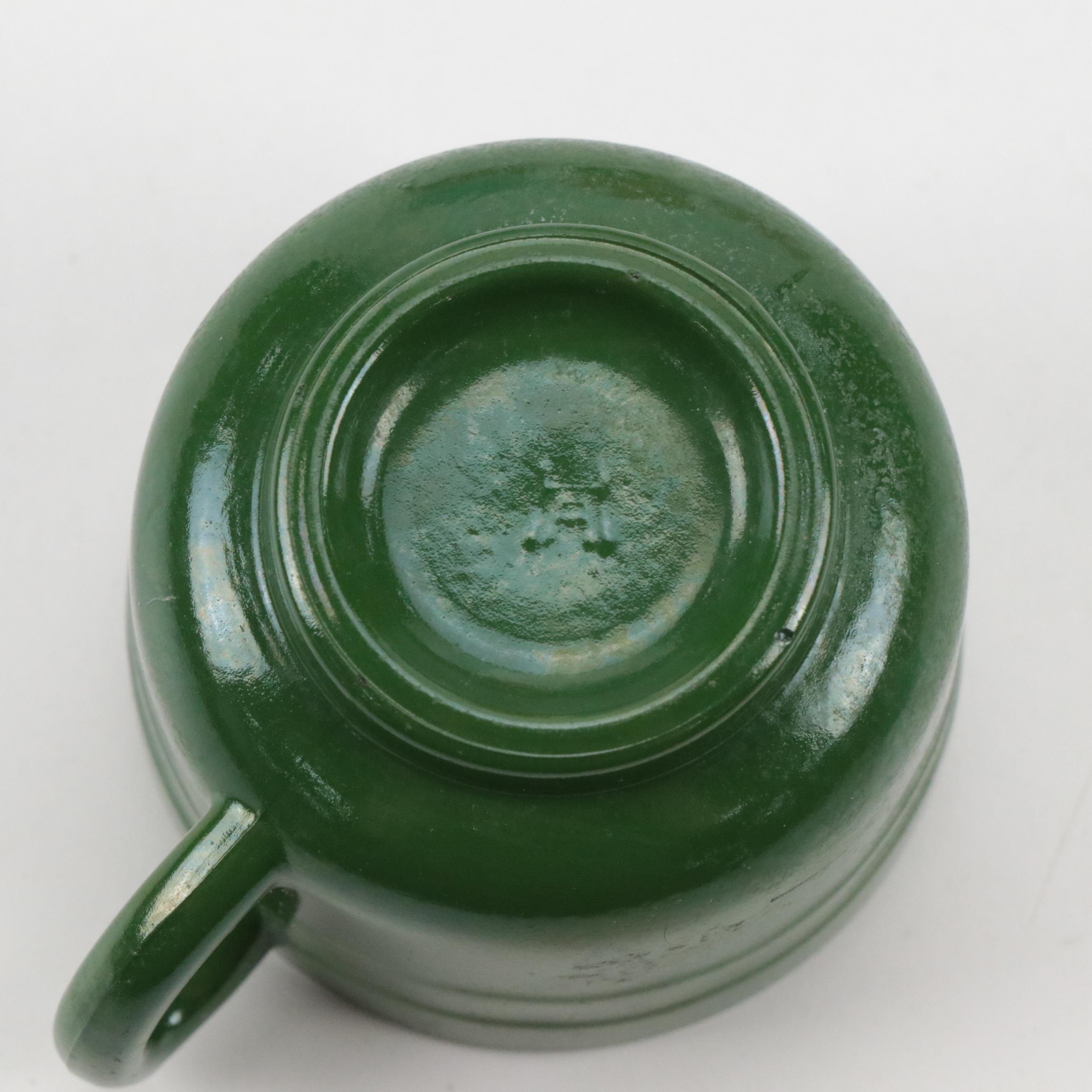 Hazel Atlas Glass Miniature Teacups with Milk Glass Saucers and More