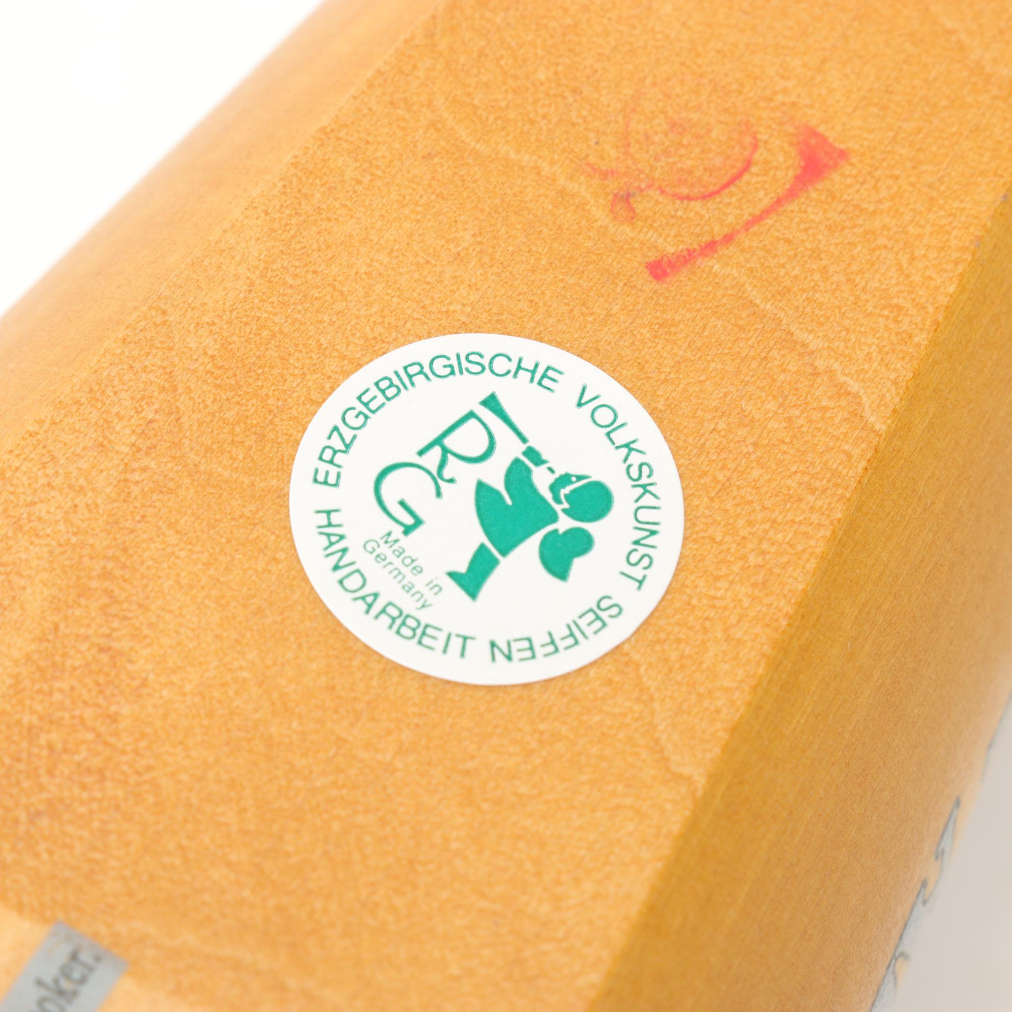 Richard Glasser Erzgebirgische German Carved Wood Santa in Biplane Figurine