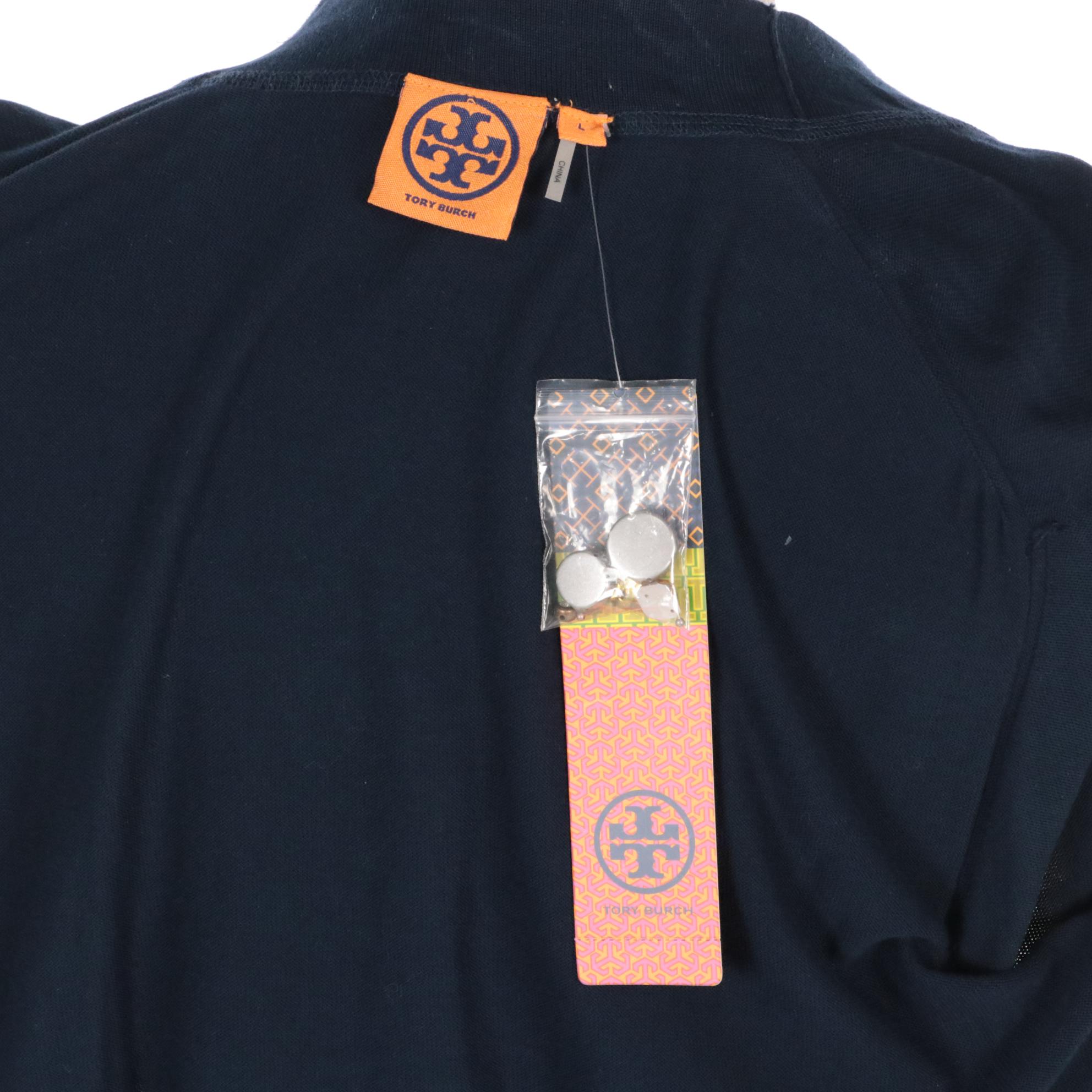 Alice + Olivia Embellished Cotton T-Shirt and Tory Burch Cotton Isabel Cardigan