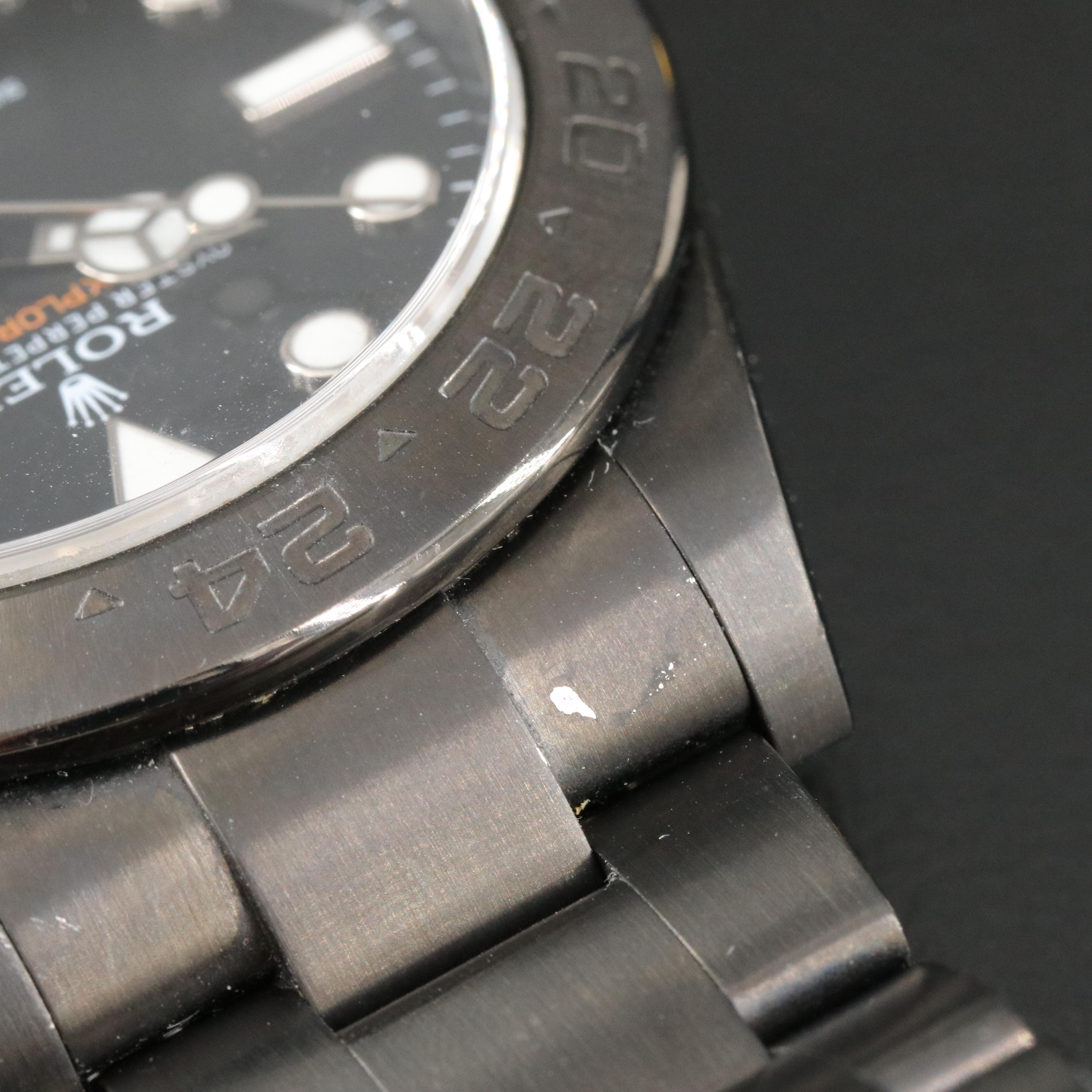 Rolex Explorer II Black Custom PVD/DLC Coated Stainless Steel Date Watch