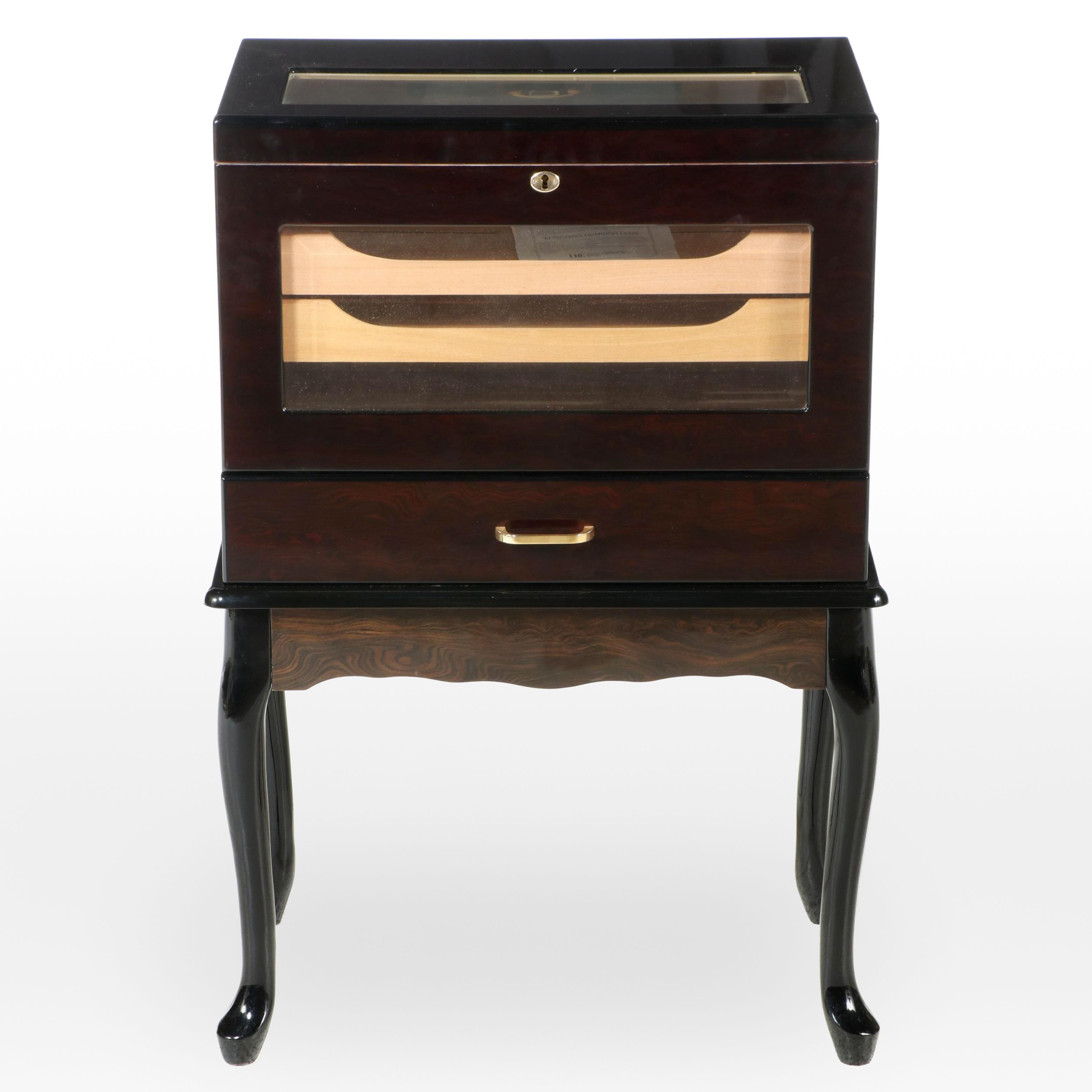 IDC "Humidor Supreme" Glossy-Finished Humidor-on-Stand