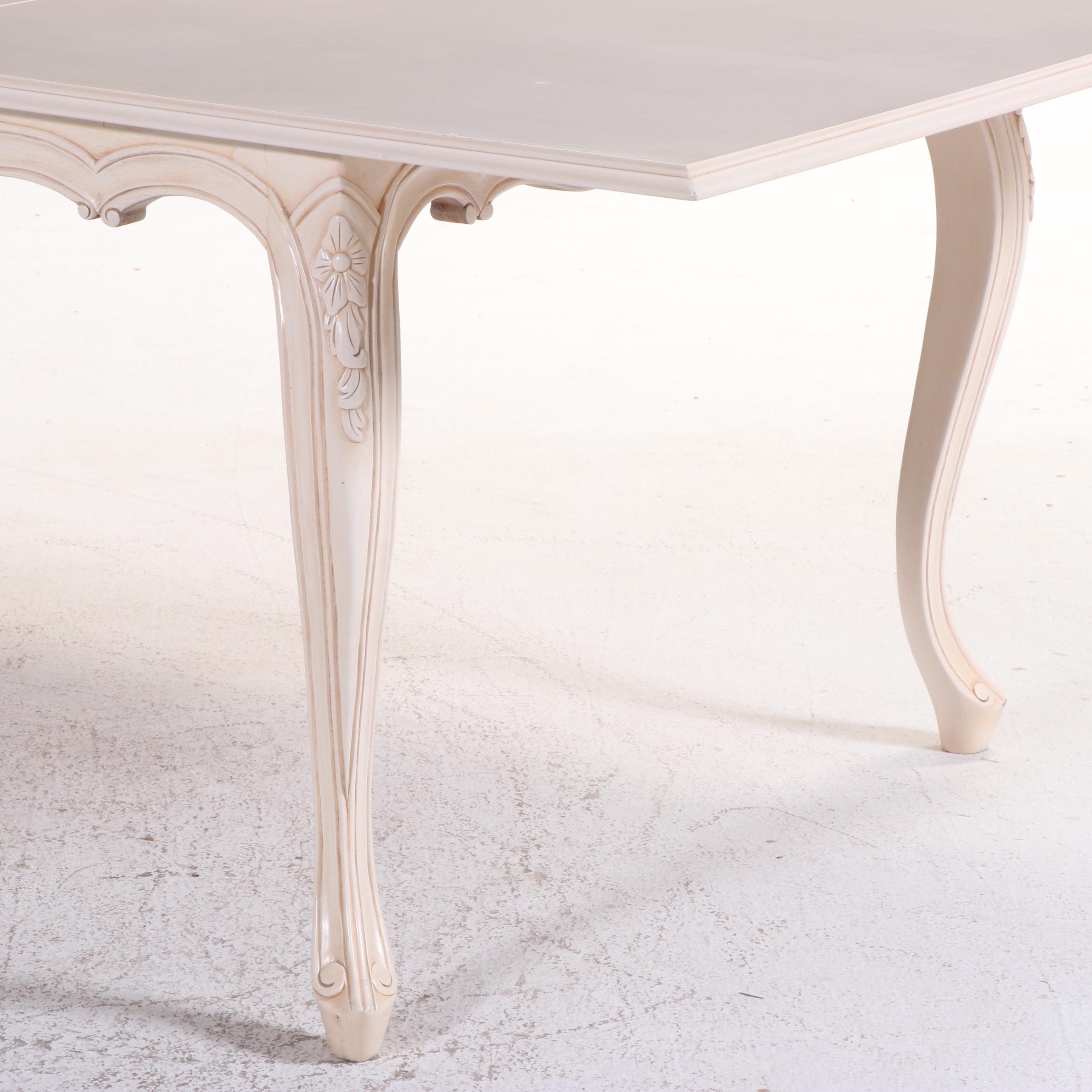 Andre Originals French Provincial Style Wood Dining Table and Eight Chairs