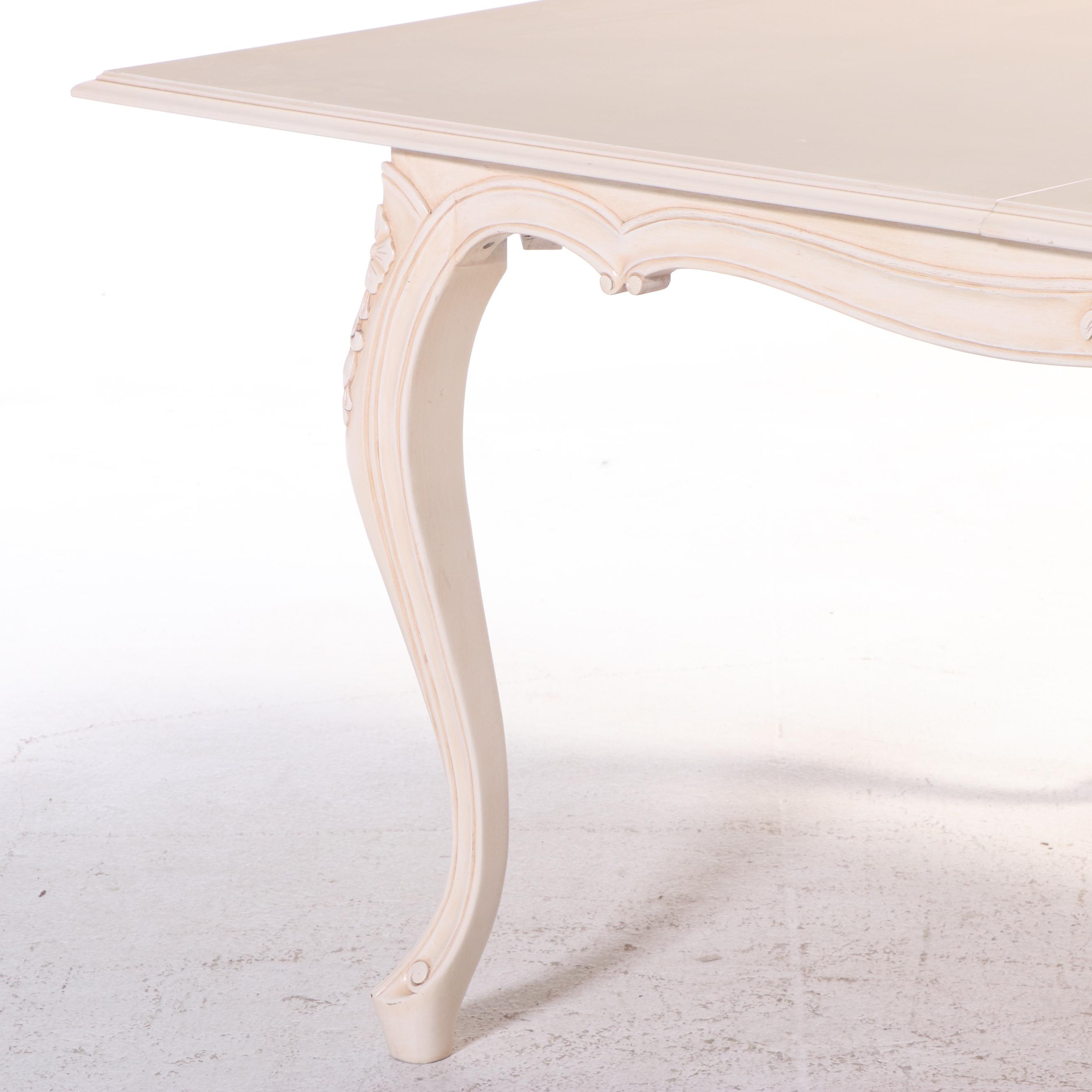 Andre Originals French Provincial Style Wood Dining Table and Eight Chairs