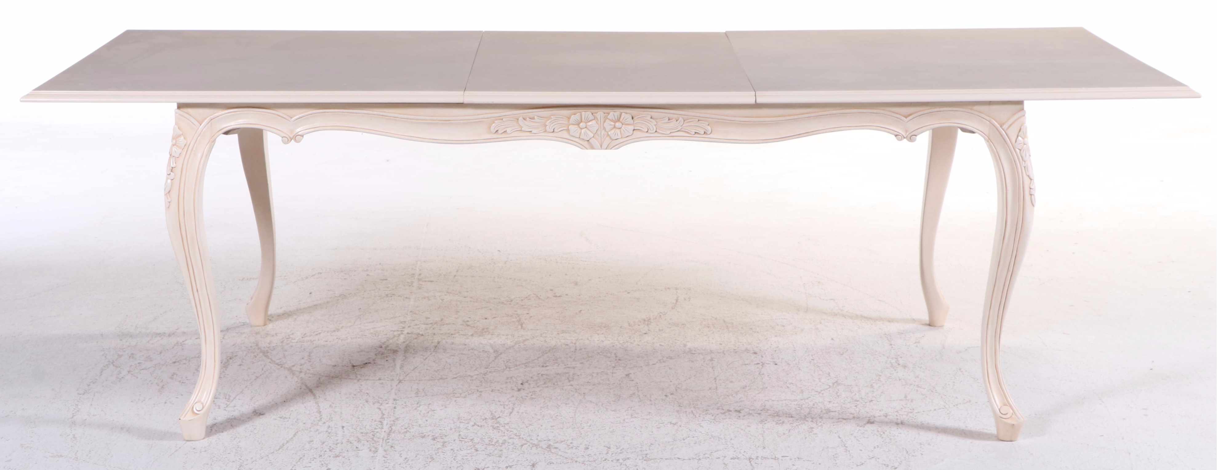 Andre Originals French Provincial Style Wood Dining Table and Eight Chairs