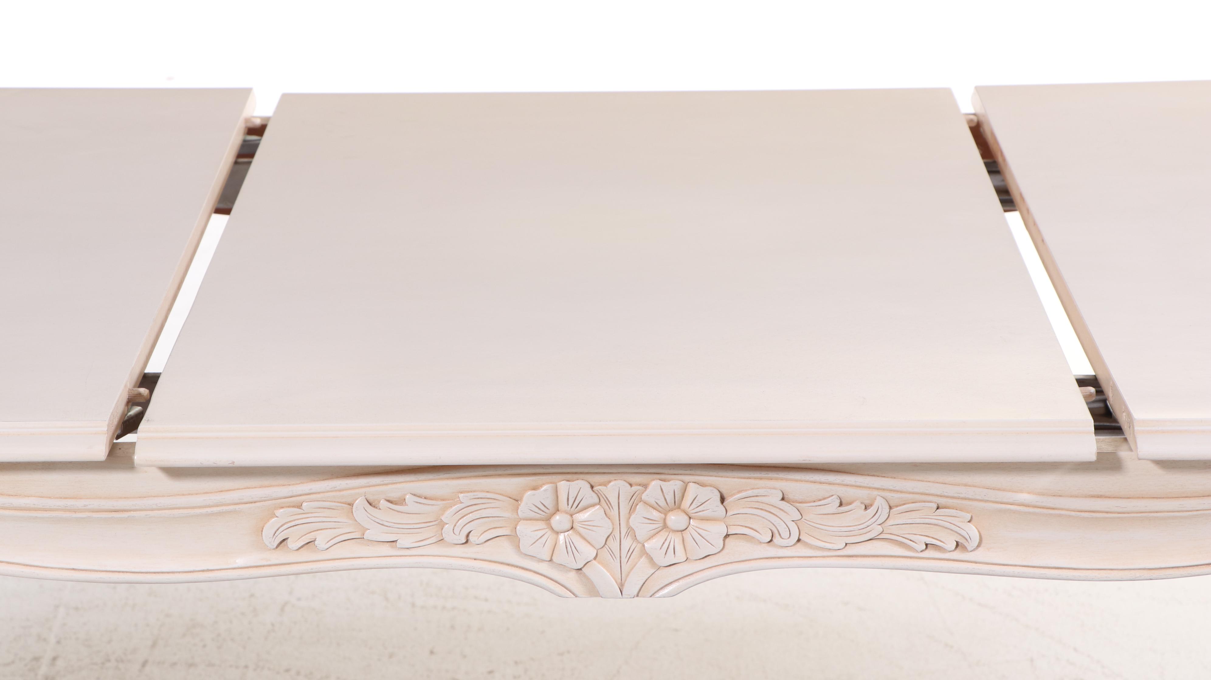 Andre Originals French Provincial Style Wood Dining Table and Eight Chairs