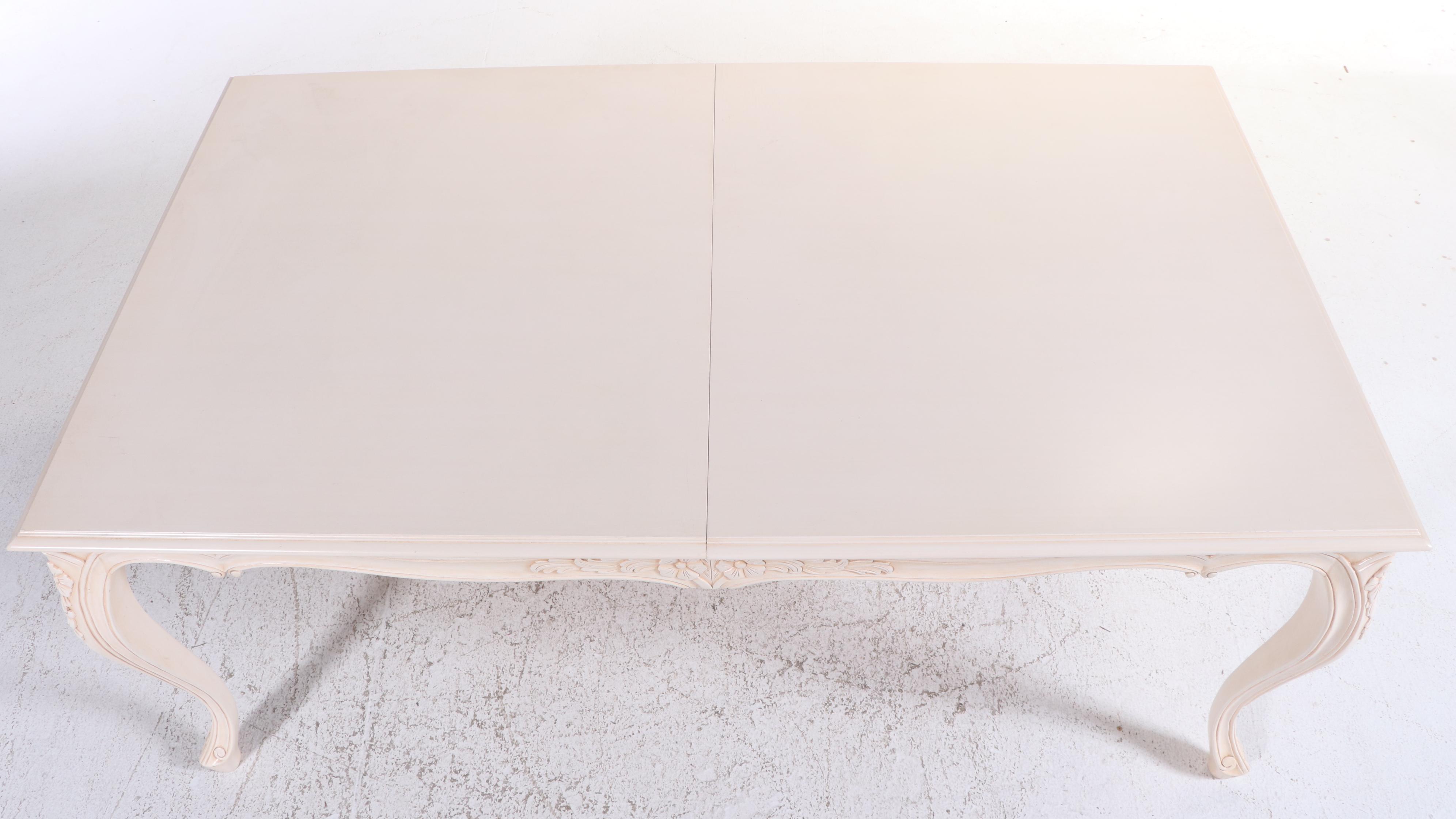 Andre Originals French Provincial Style Wood Dining Table and Eight Chairs