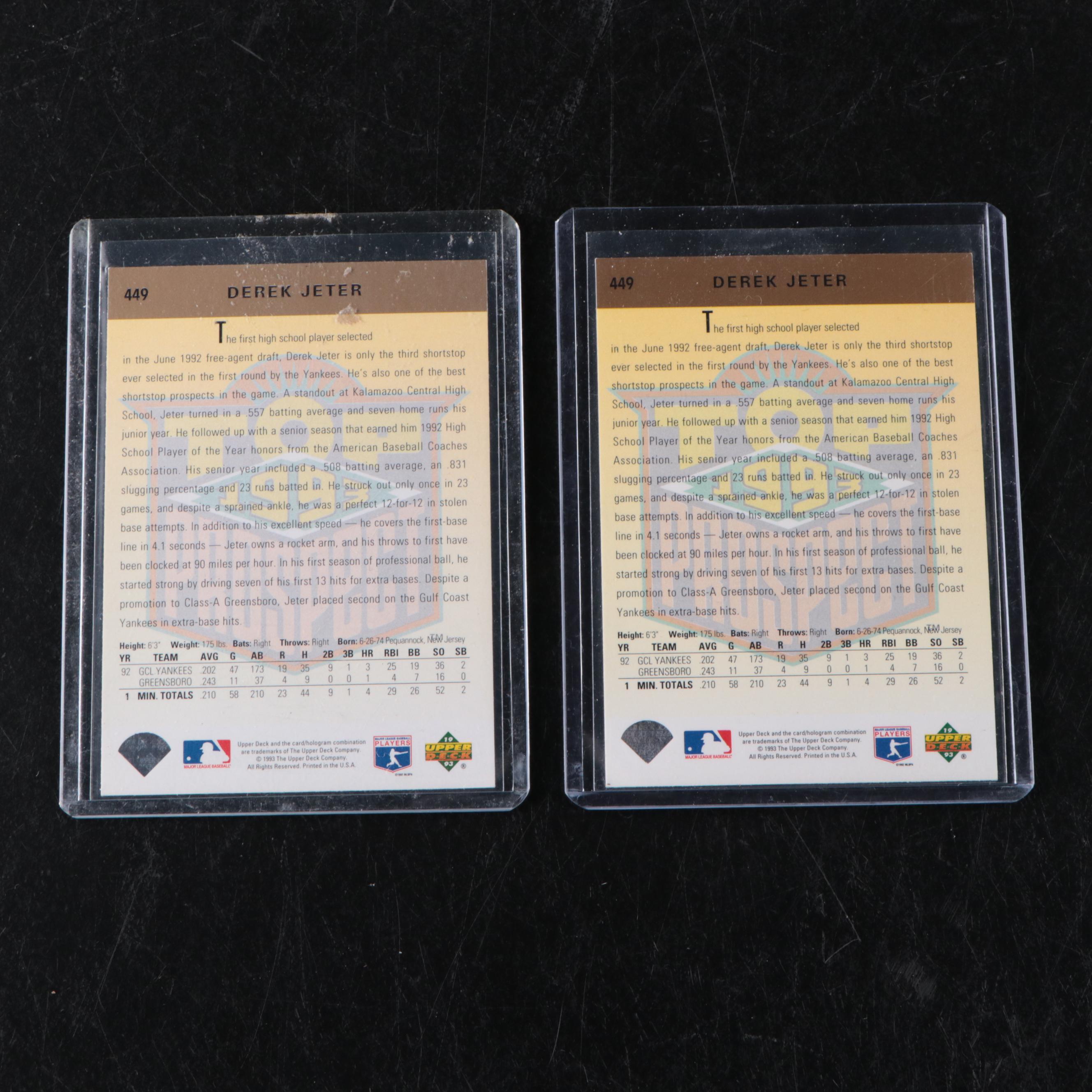 1993 Score Derek Jeter Rookie Card Graded SGC 10 Gem-Mint with More