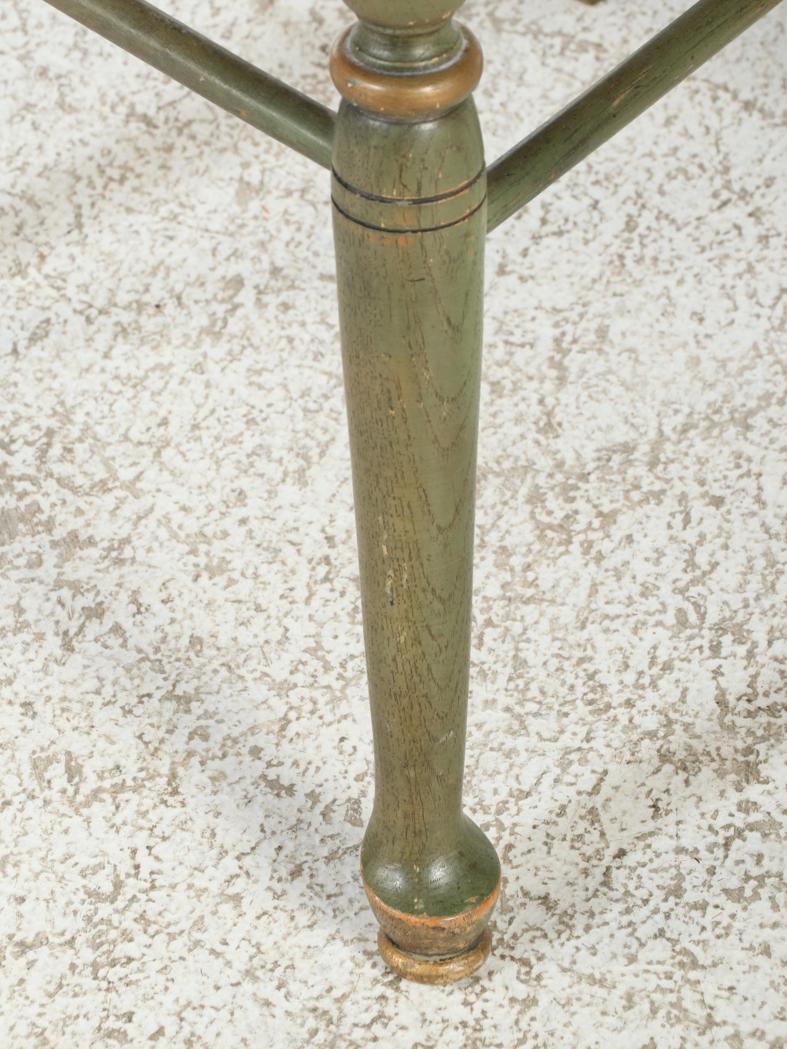 French Country Style Painted Ladder Back Chair with Rush Seat