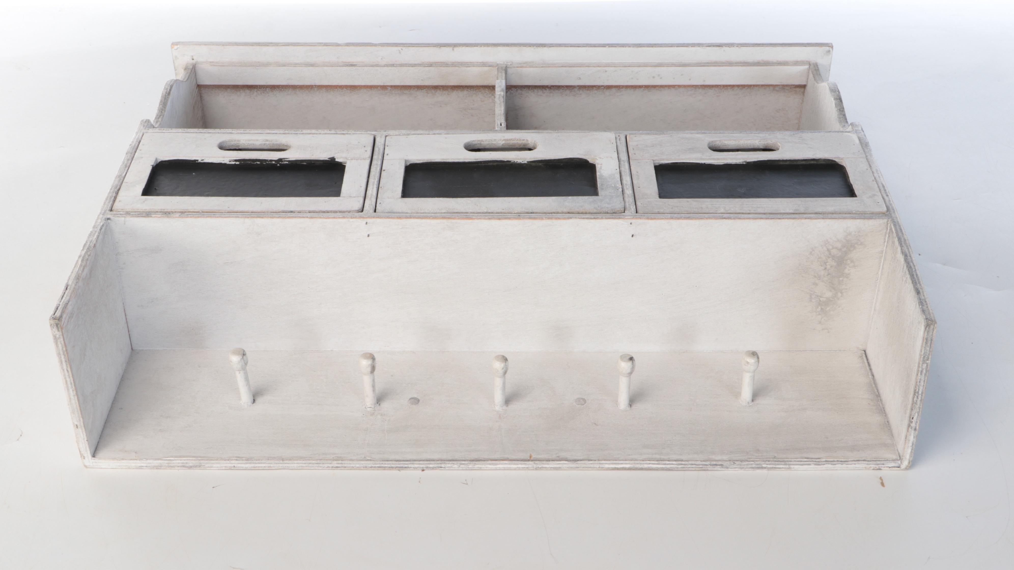 Rustic Wooden Wall Hanging Coat Rack with Storage Compartments