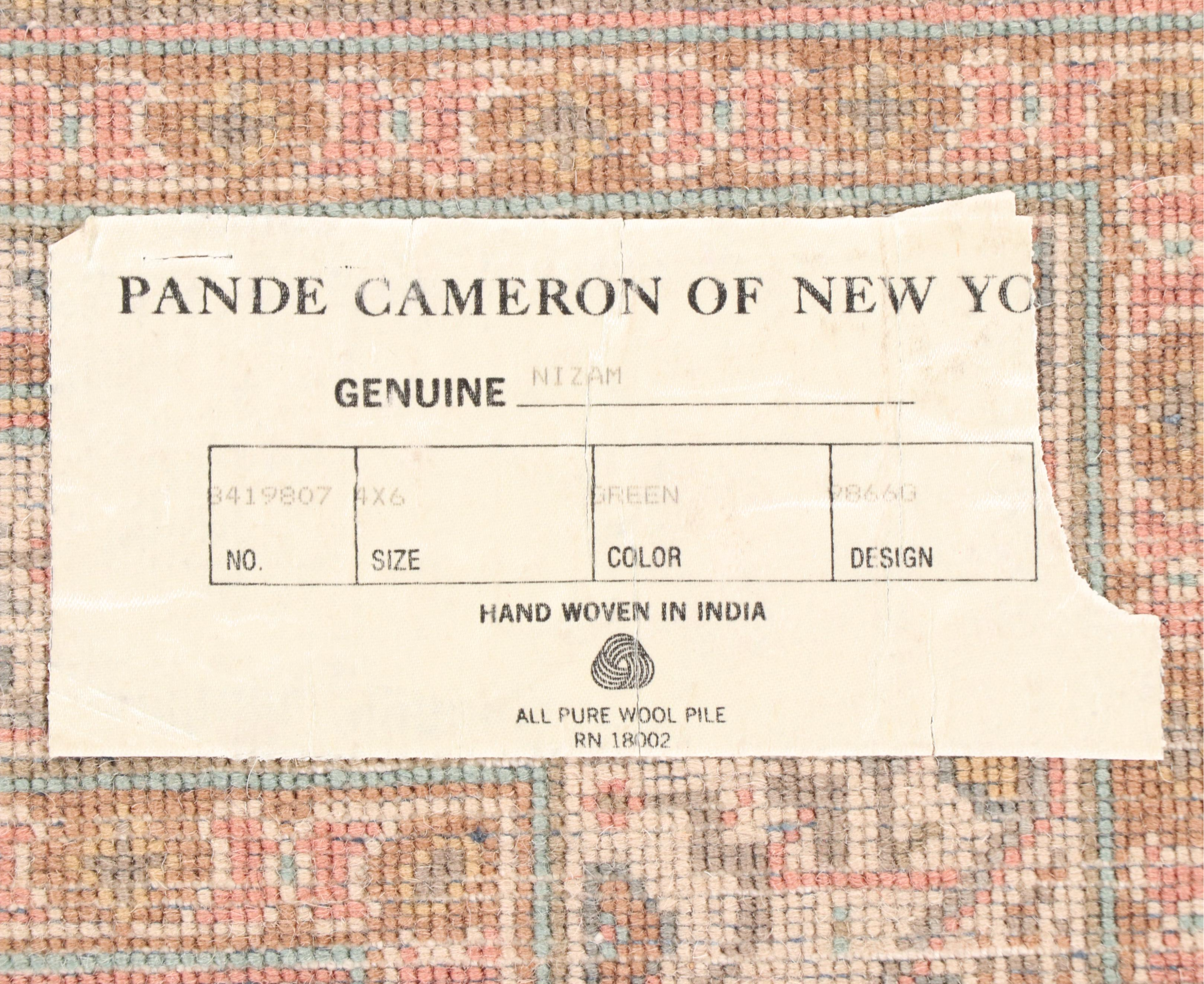4'1 x 6'6 Hand-Knotted Pande Cameron of New York Indian Nizam Area Rug