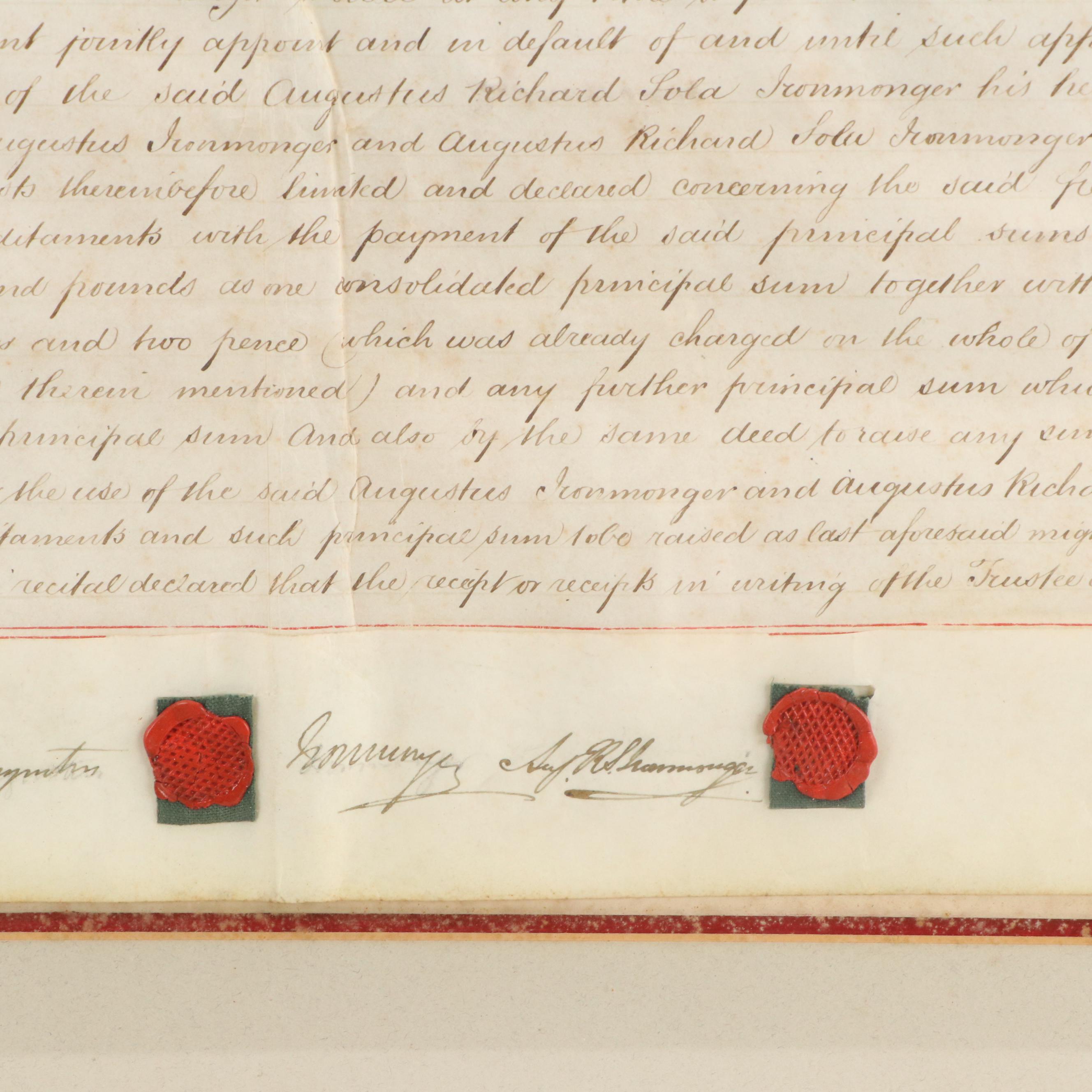 London England Indentured Servitude Document, 1863