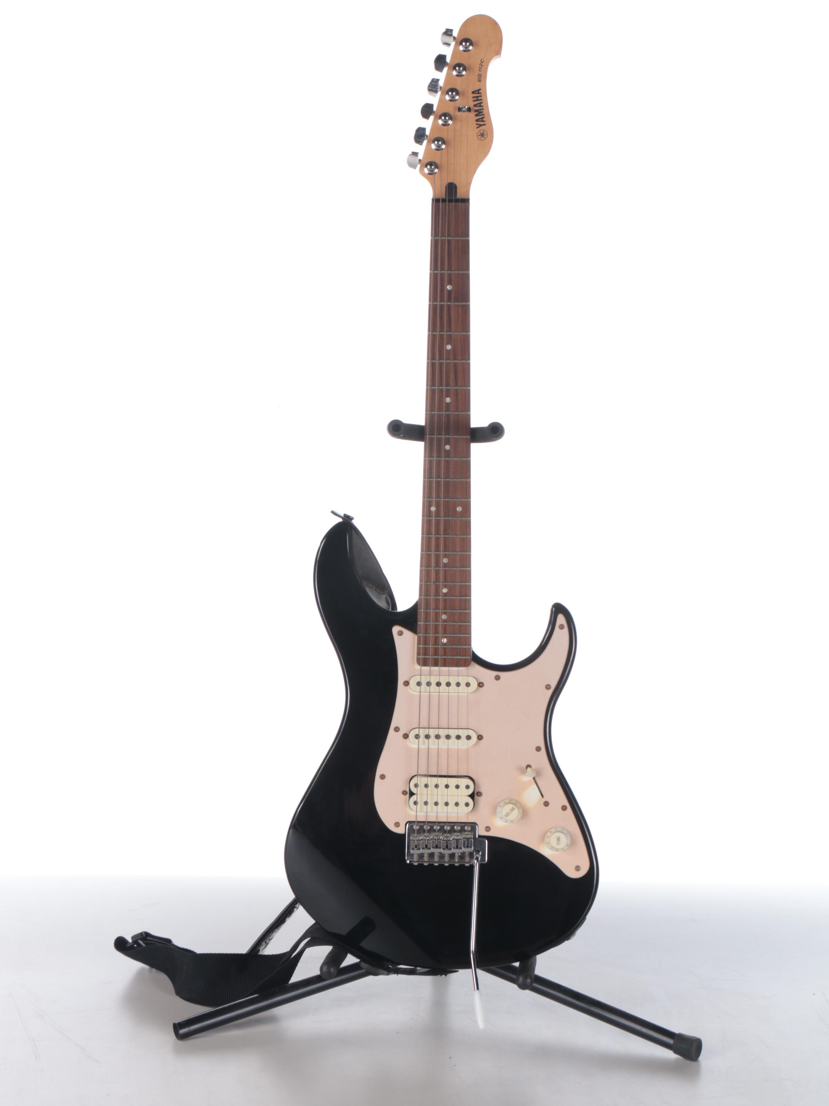 Yamaha Six-String Black Ename Electric Guitar, GA-10 Amplifier, Nylon Gigbag