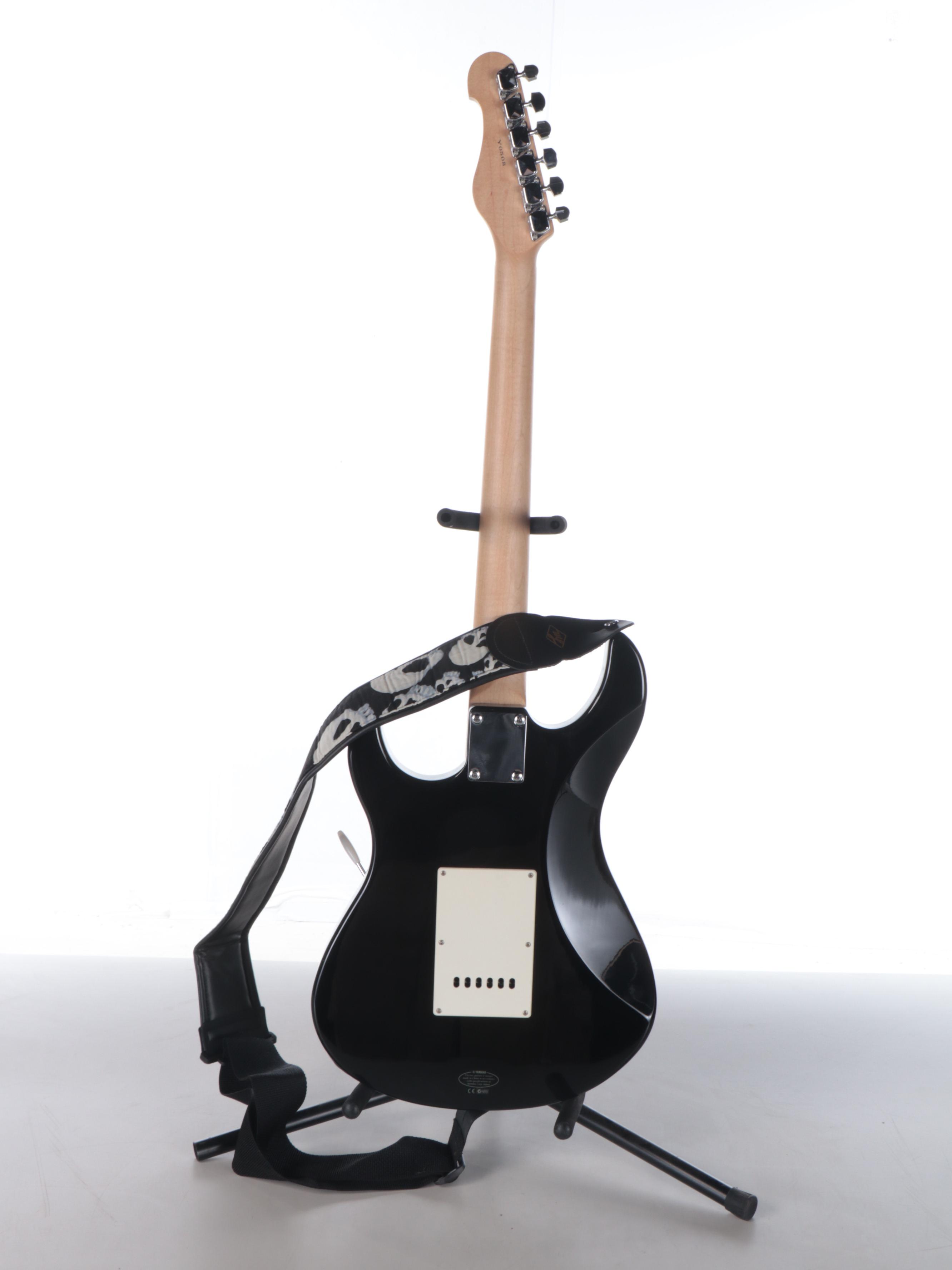 Yamaha Six-String Black Ename Electric Guitar, GA-10 Amplifier, Nylon Gigbag