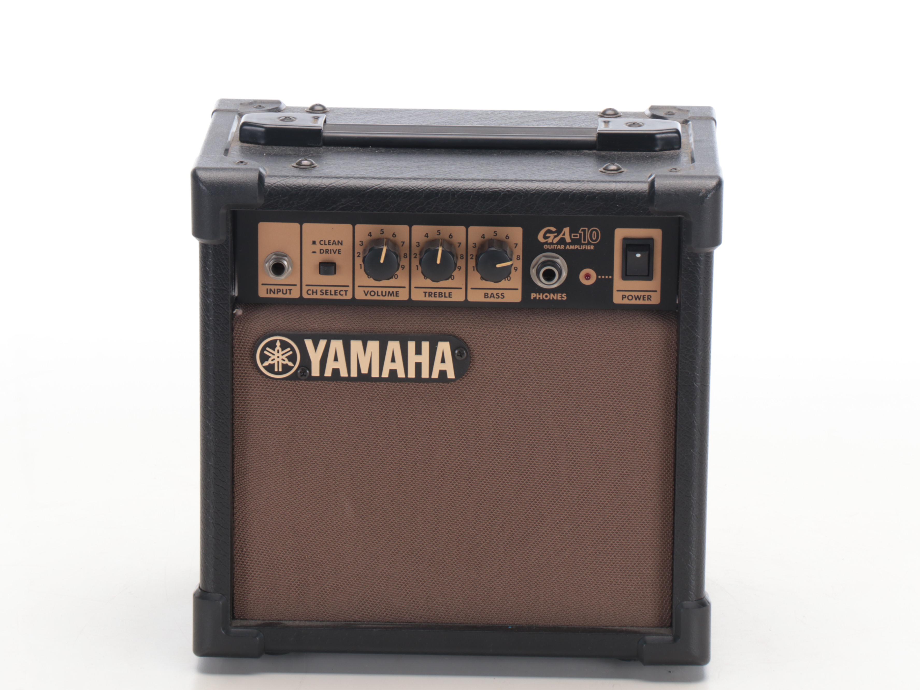 Yamaha Six-String Black Ename Electric Guitar, GA-10 Amplifier, Nylon Gigbag