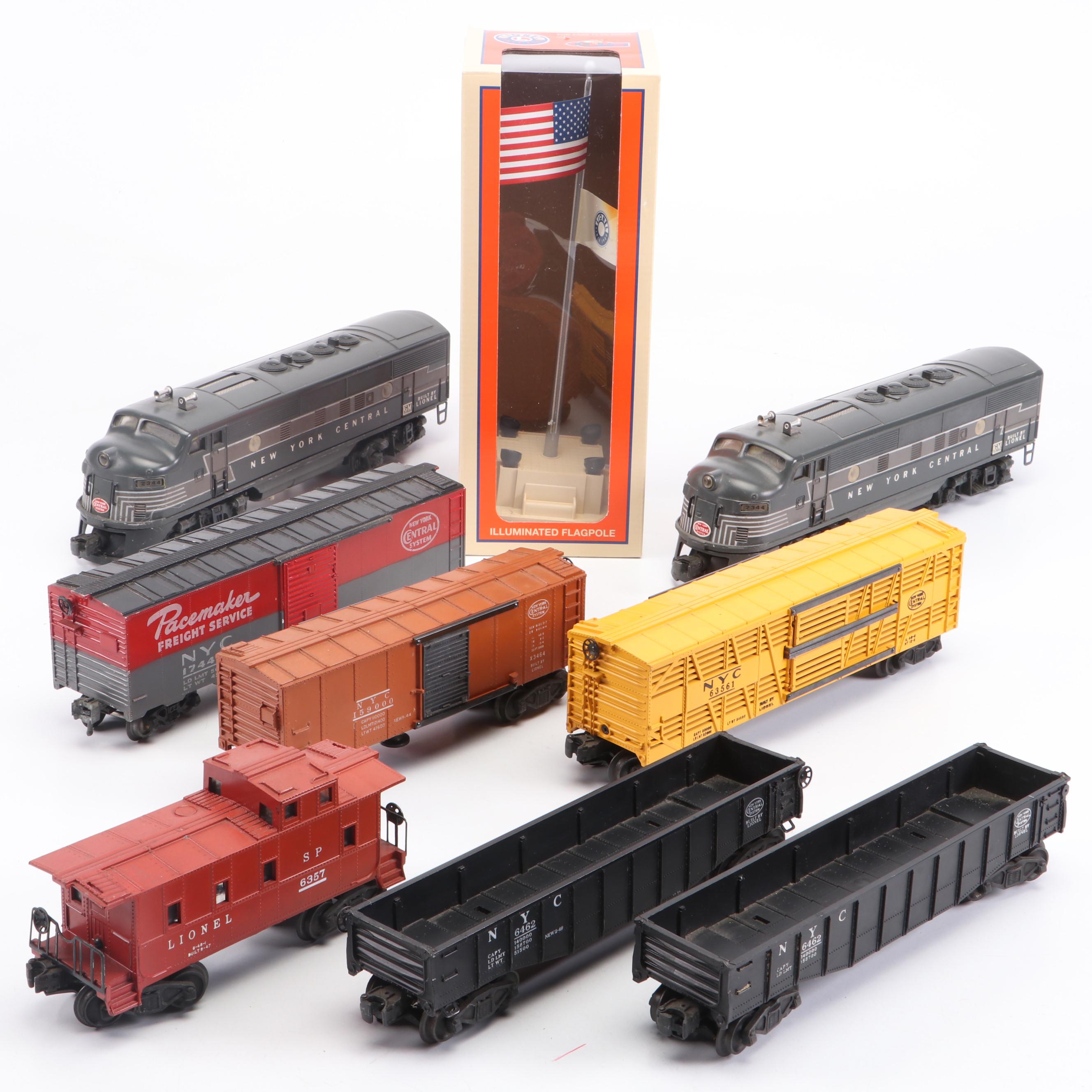 Lionel New York Central Diesel Locomotive with Boxcars, Gondolas and More