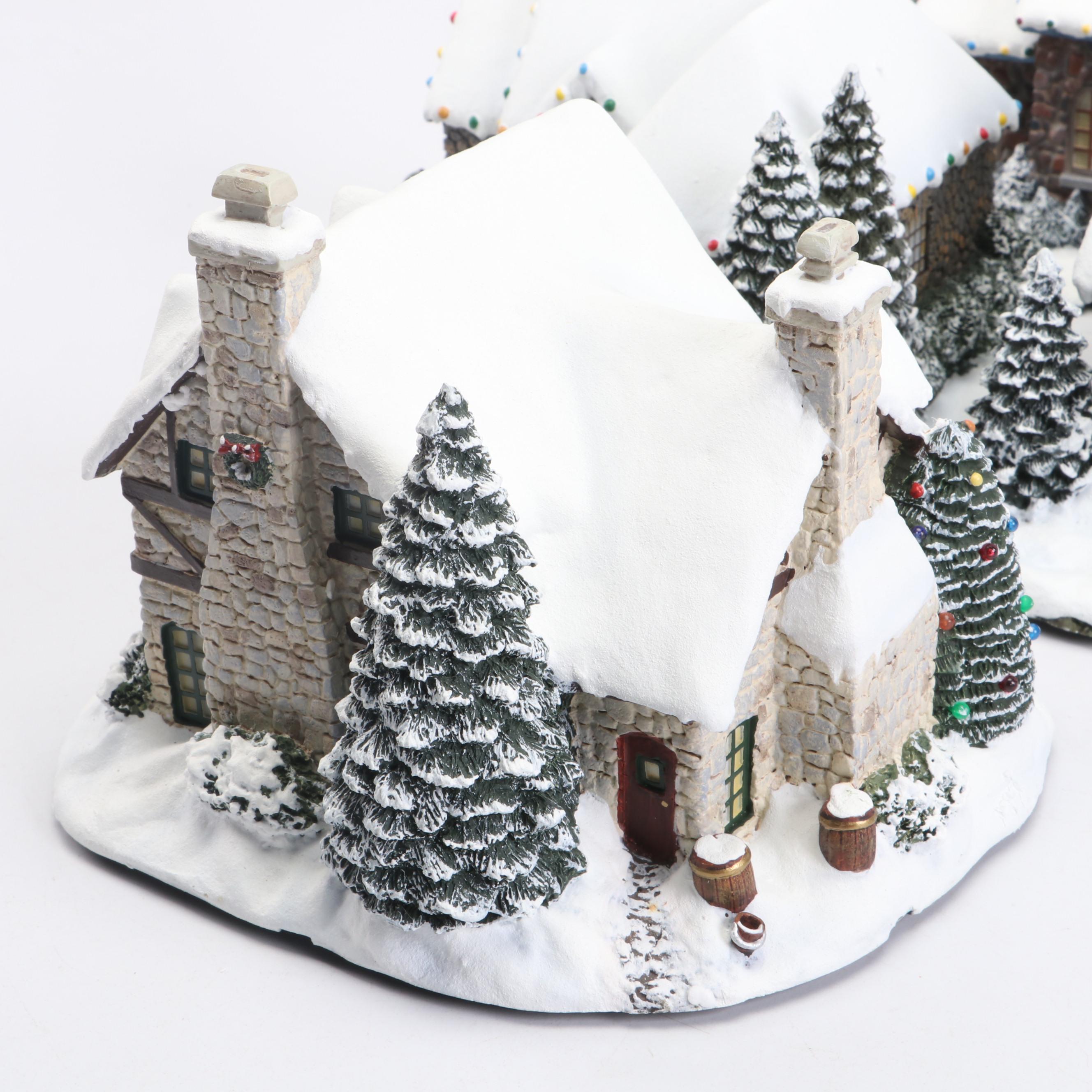 Hawthorne Village "Village Books" & More Thomas Kinkade Christmas Village Models