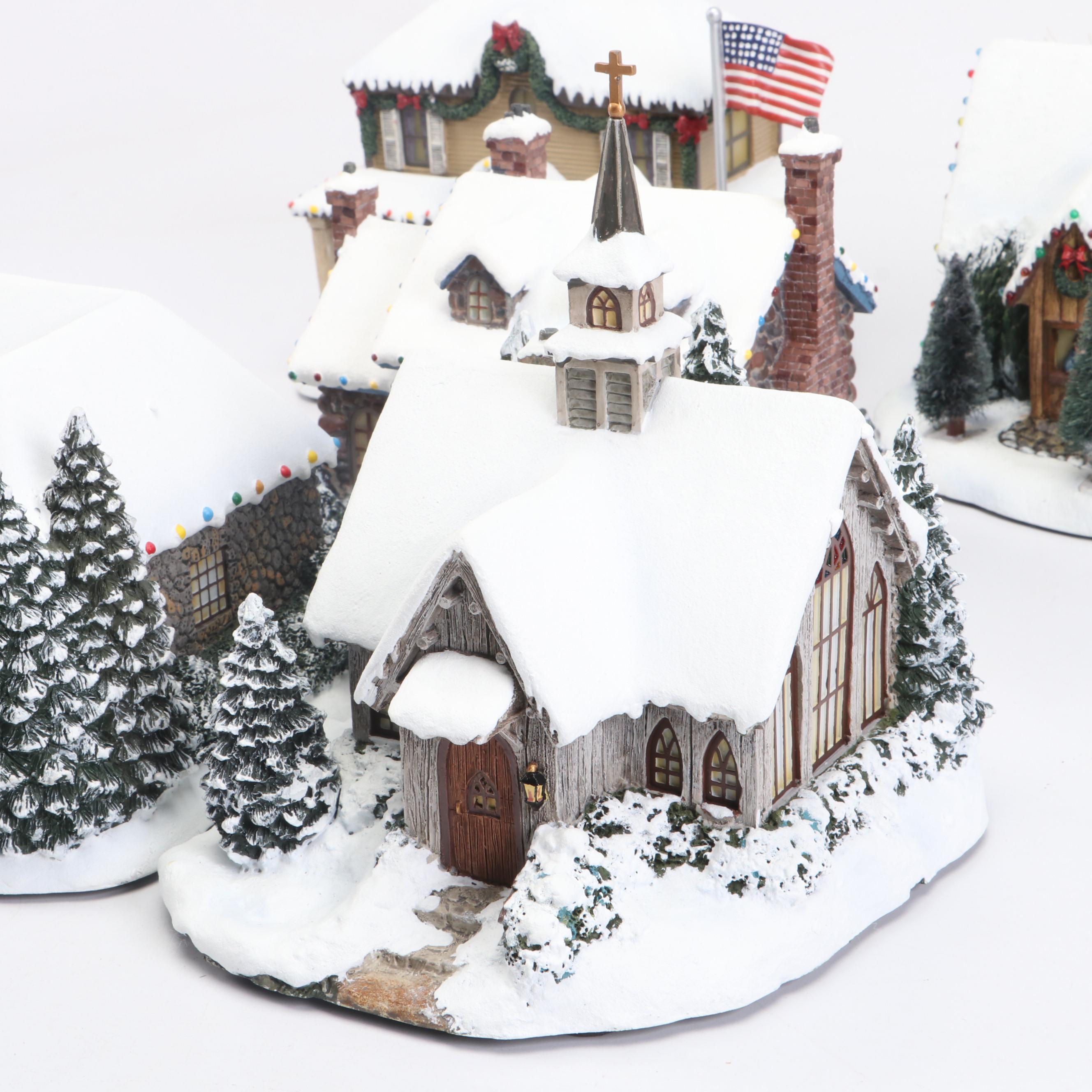 Hawthorne Village "Village Books" & More Thomas Kinkade Christmas Village Models