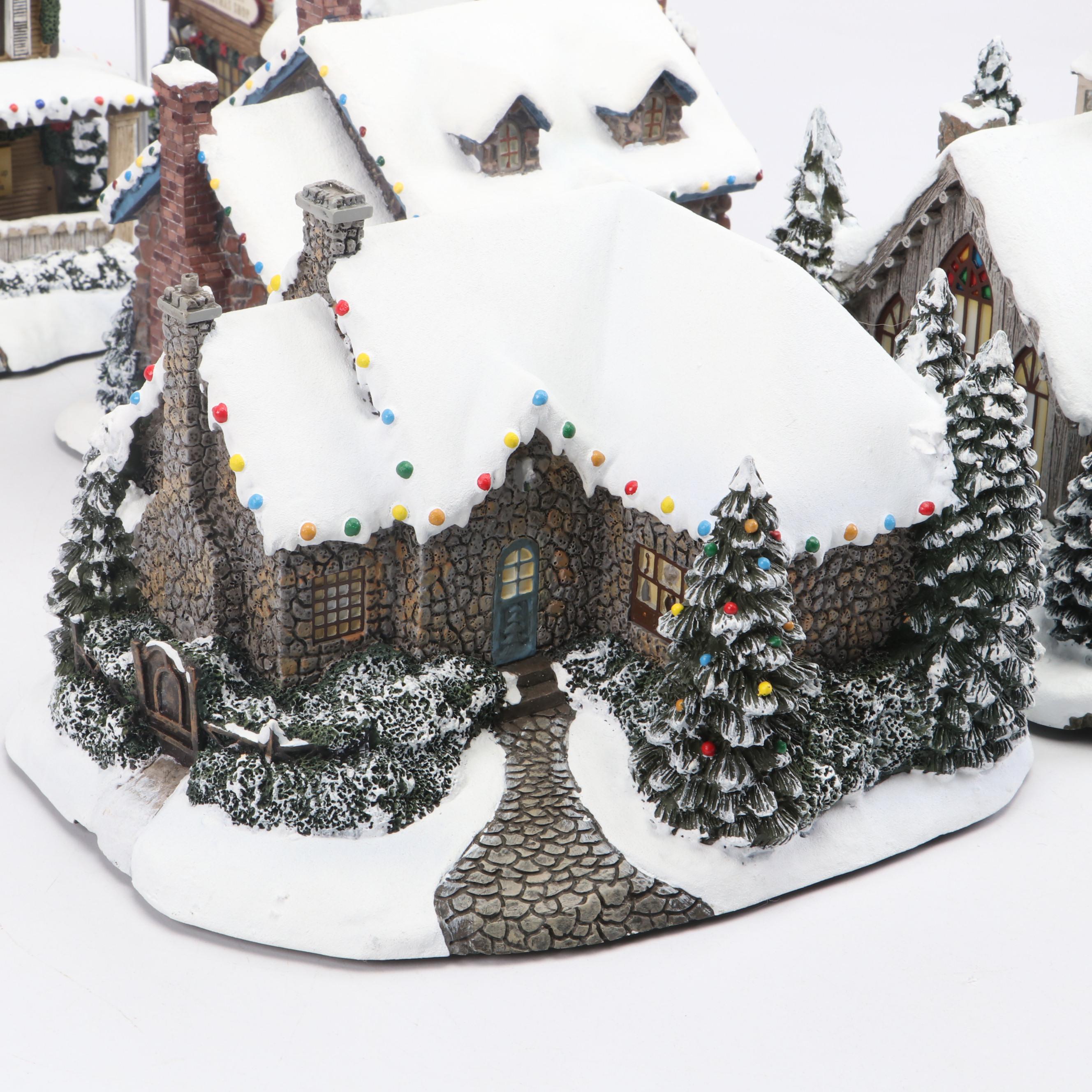 Hawthorne Village "Village Books" & More Thomas Kinkade Christmas Village Models