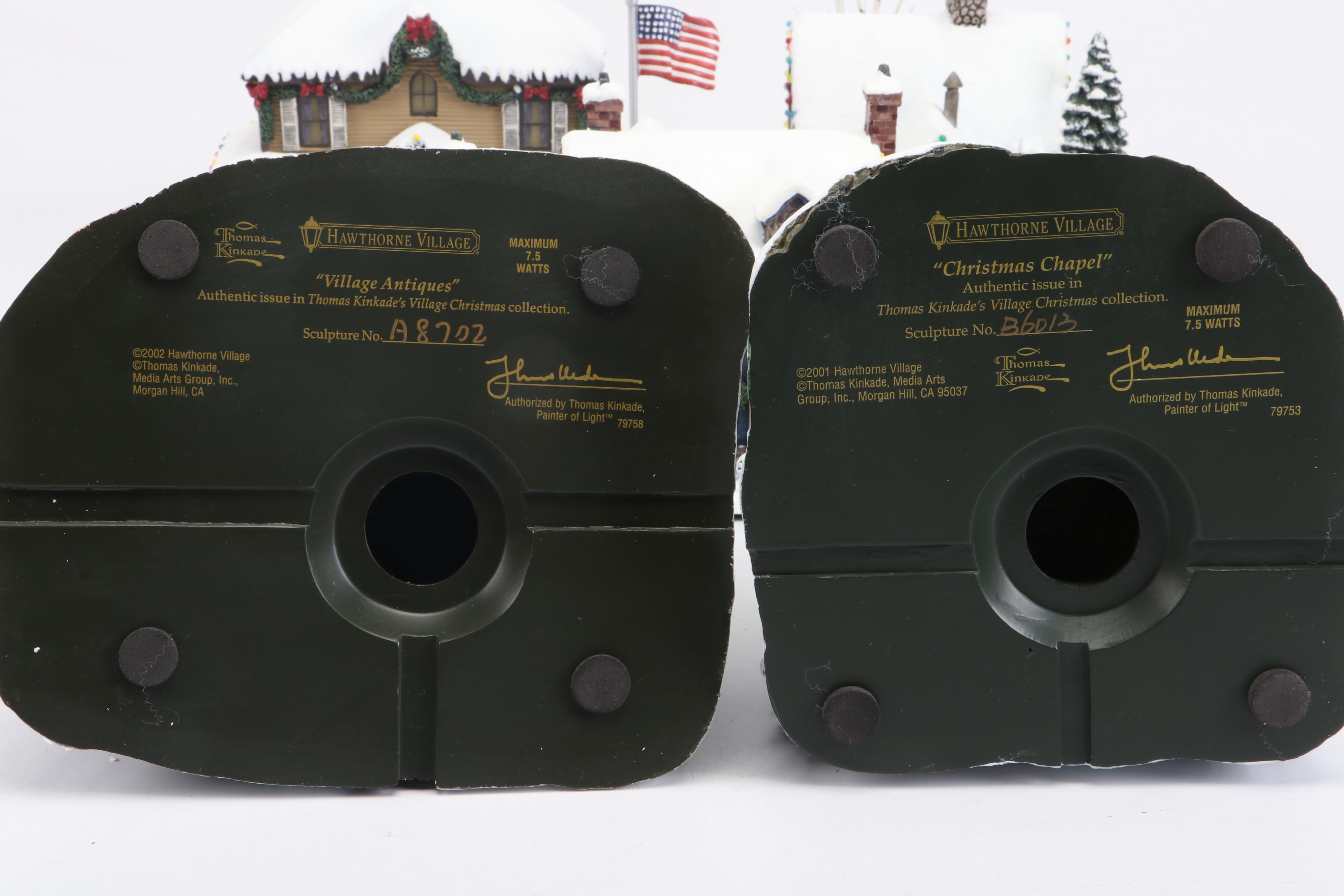 Hawthorne Village "Village Books" & More Thomas Kinkade Christmas Village Models