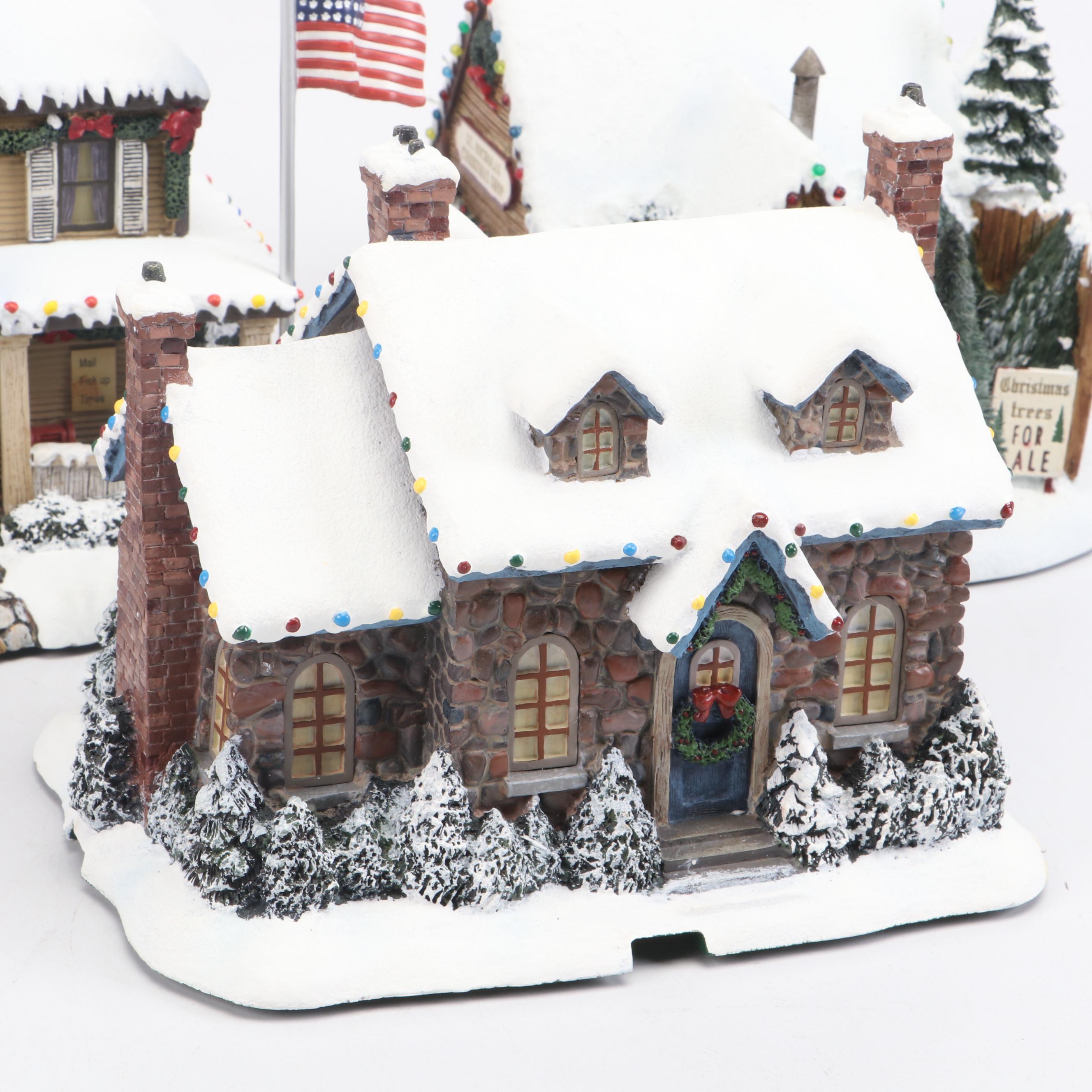 Hawthorne Village "Village Books" & More Thomas Kinkade Christmas Village Models
