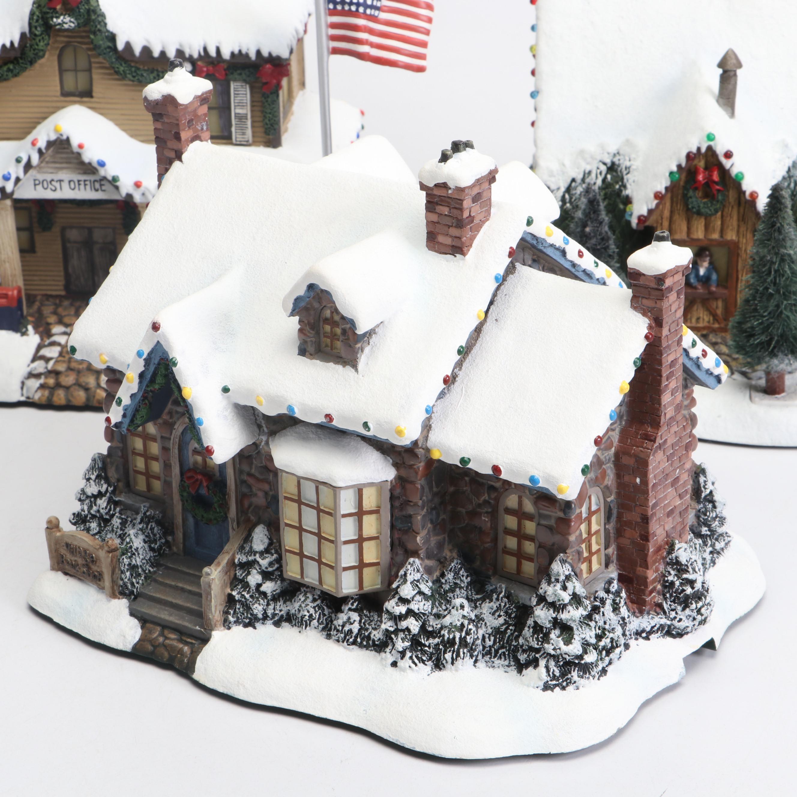 Hawthorne Village "Village Books" & More Thomas Kinkade Christmas Village Models