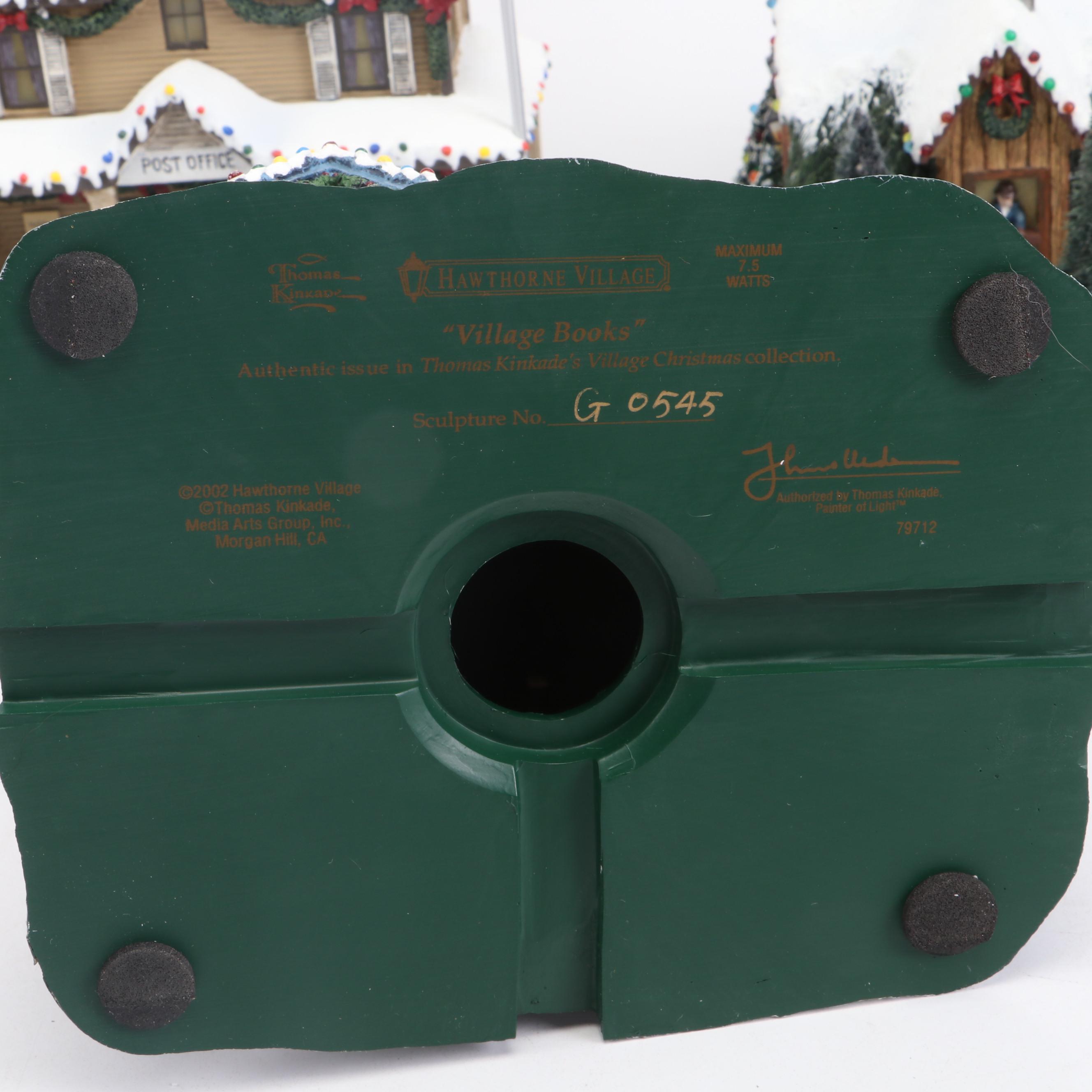 Hawthorne Village "Village Books" & More Thomas Kinkade Christmas Village Models