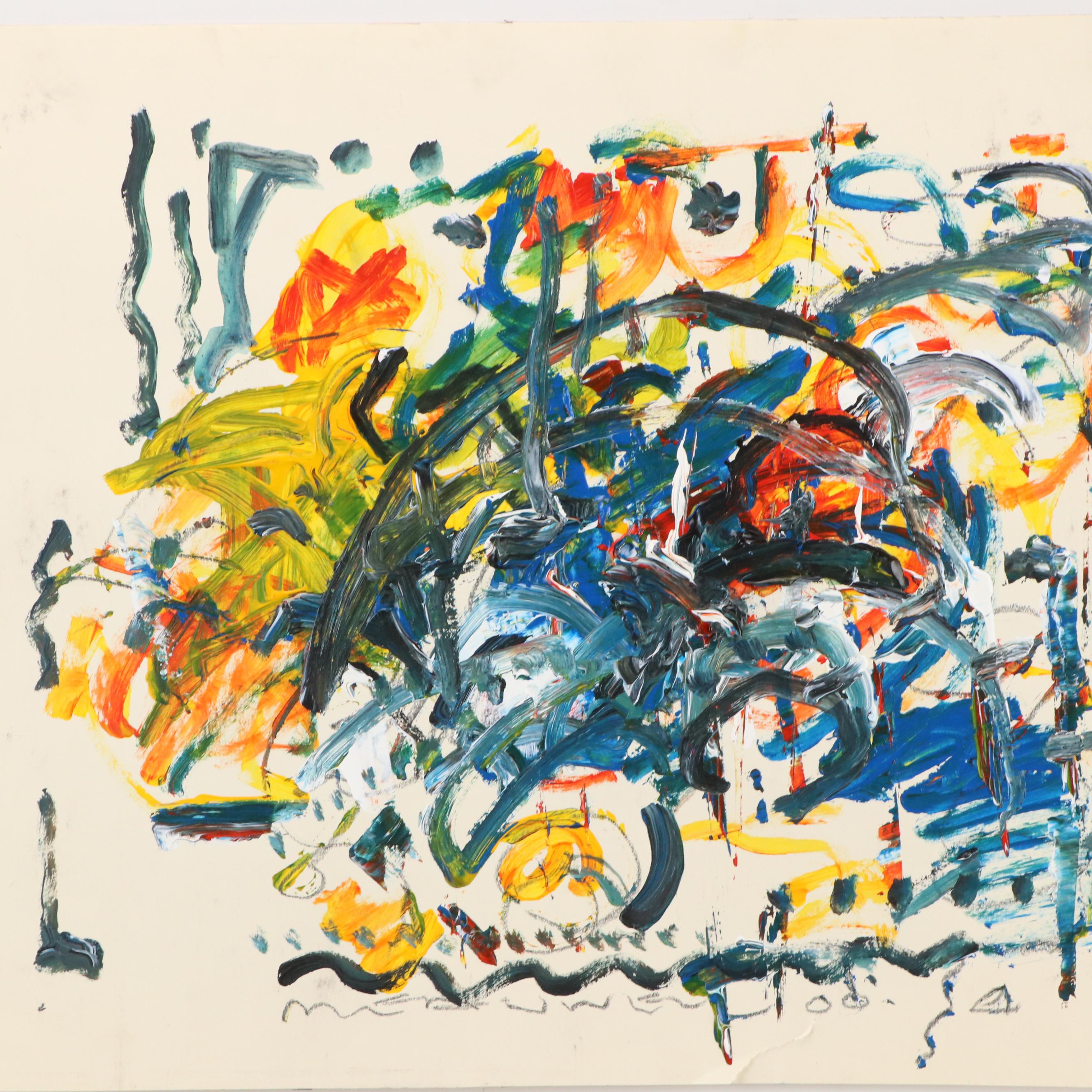 Jack Meanwell Abstract Modern Oil Painting, 2000