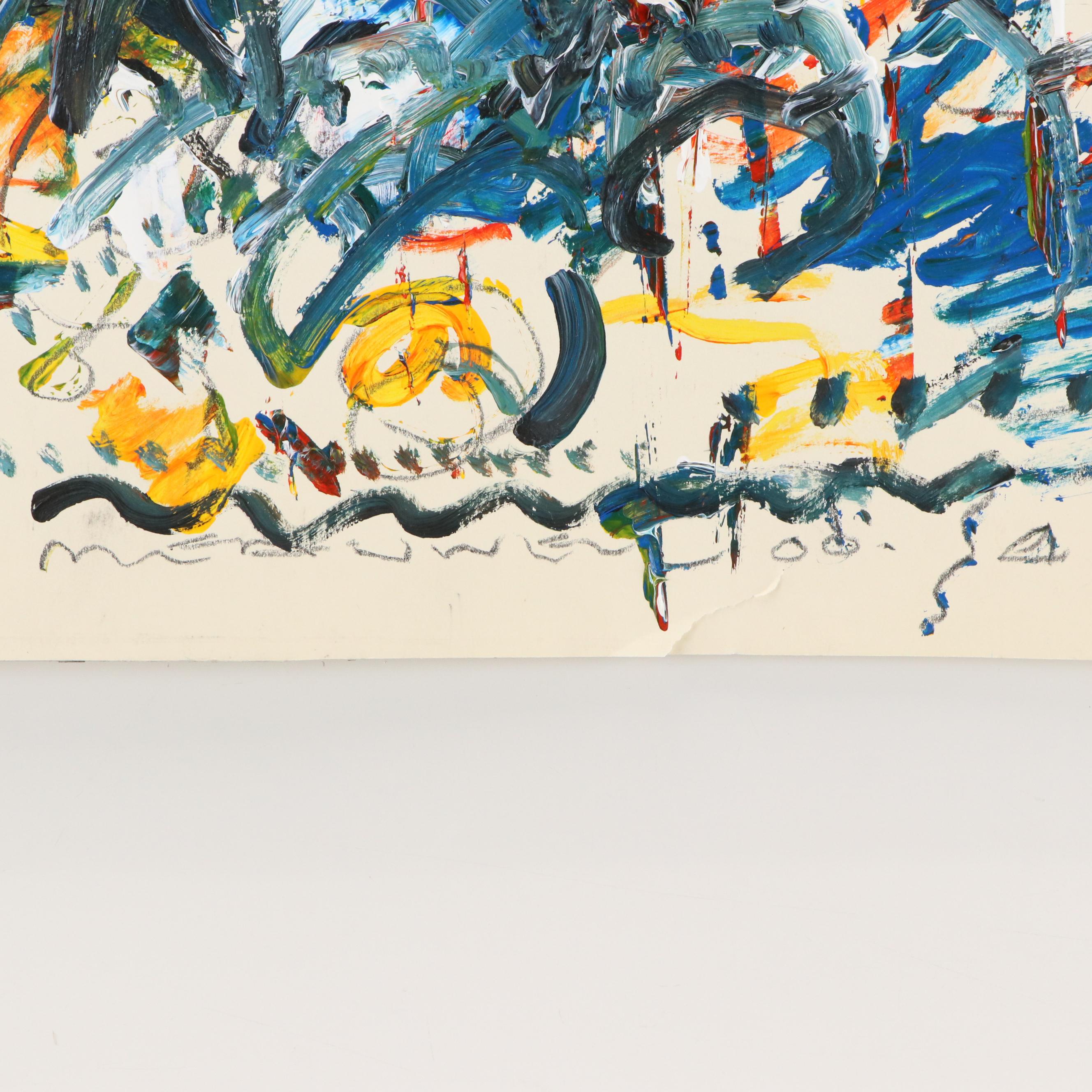 Jack Meanwell Abstract Modern Oil Painting, 2000