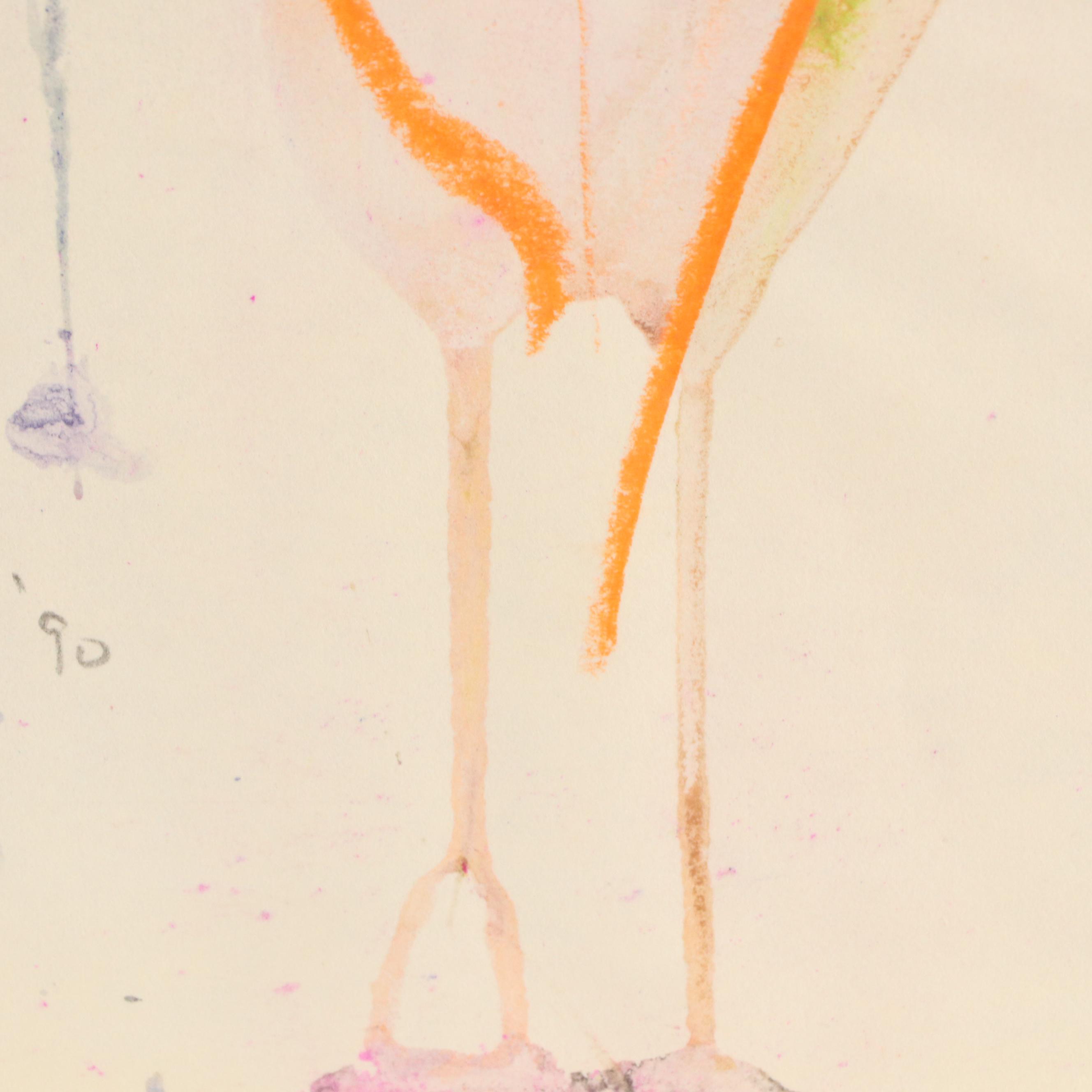 Jack Meanwell Figural Modern Oil Pastel Drawing, 1990