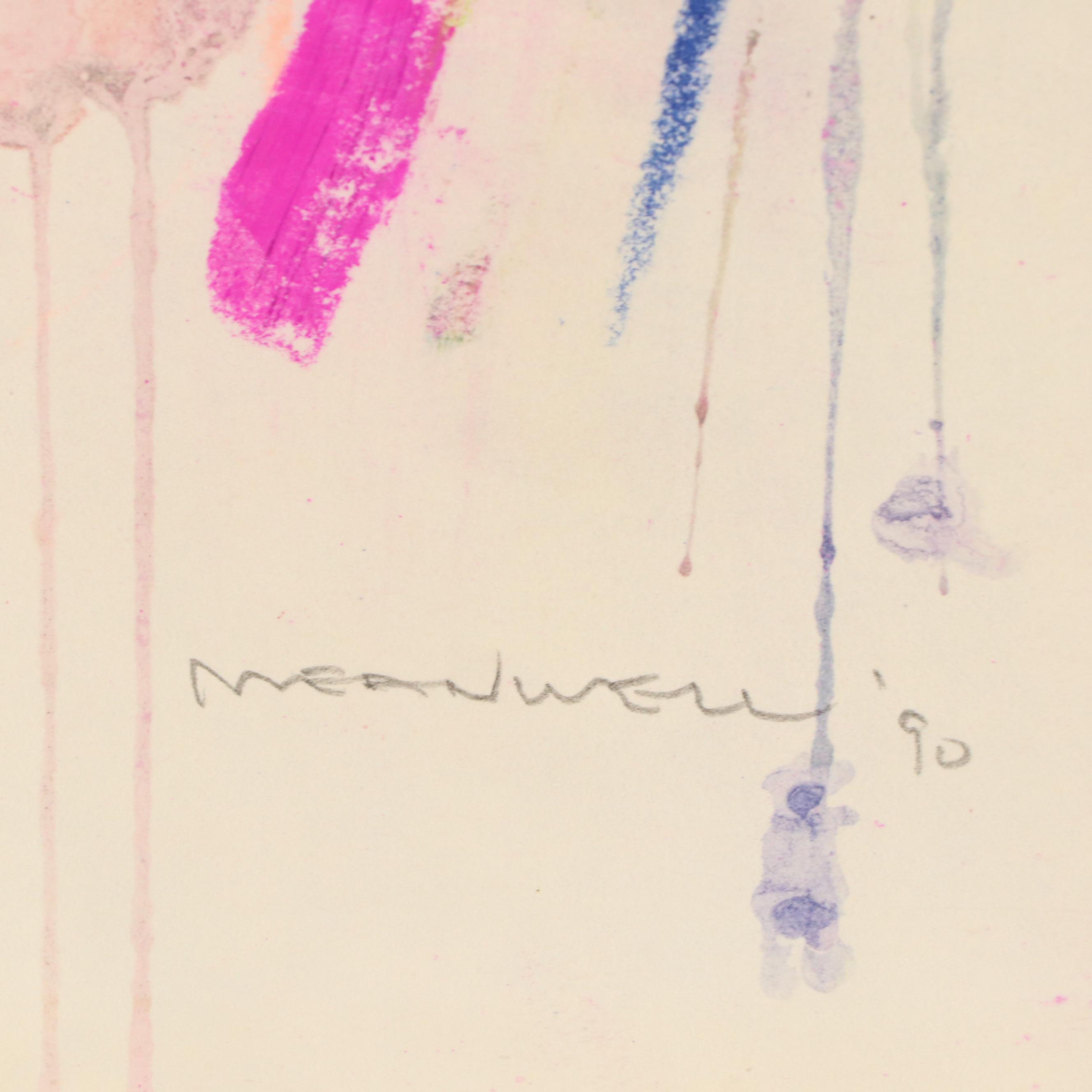 Jack Meanwell Figural Modern Oil Pastel Drawing, 1990