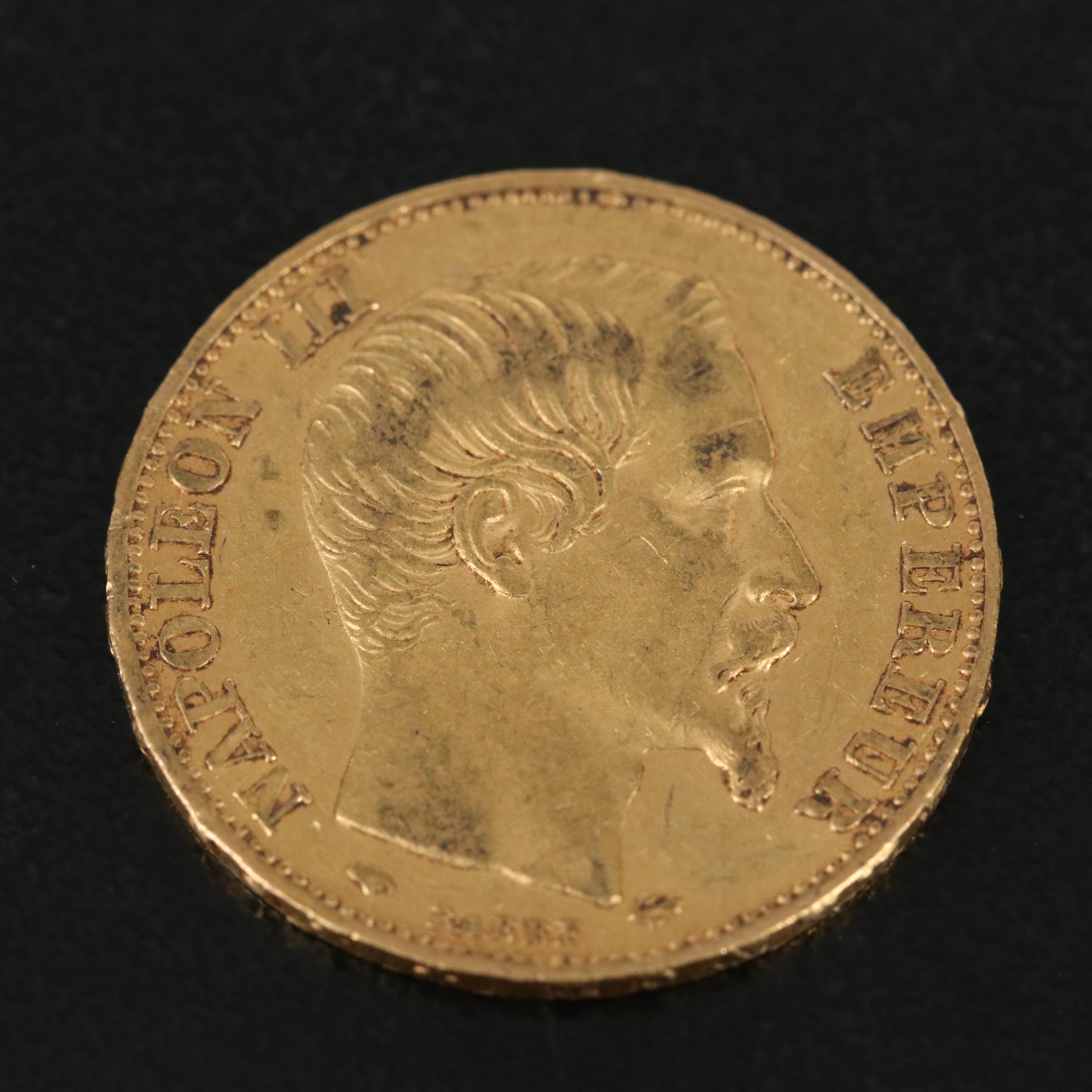 1857-A France Twenty Francs Gold Coin