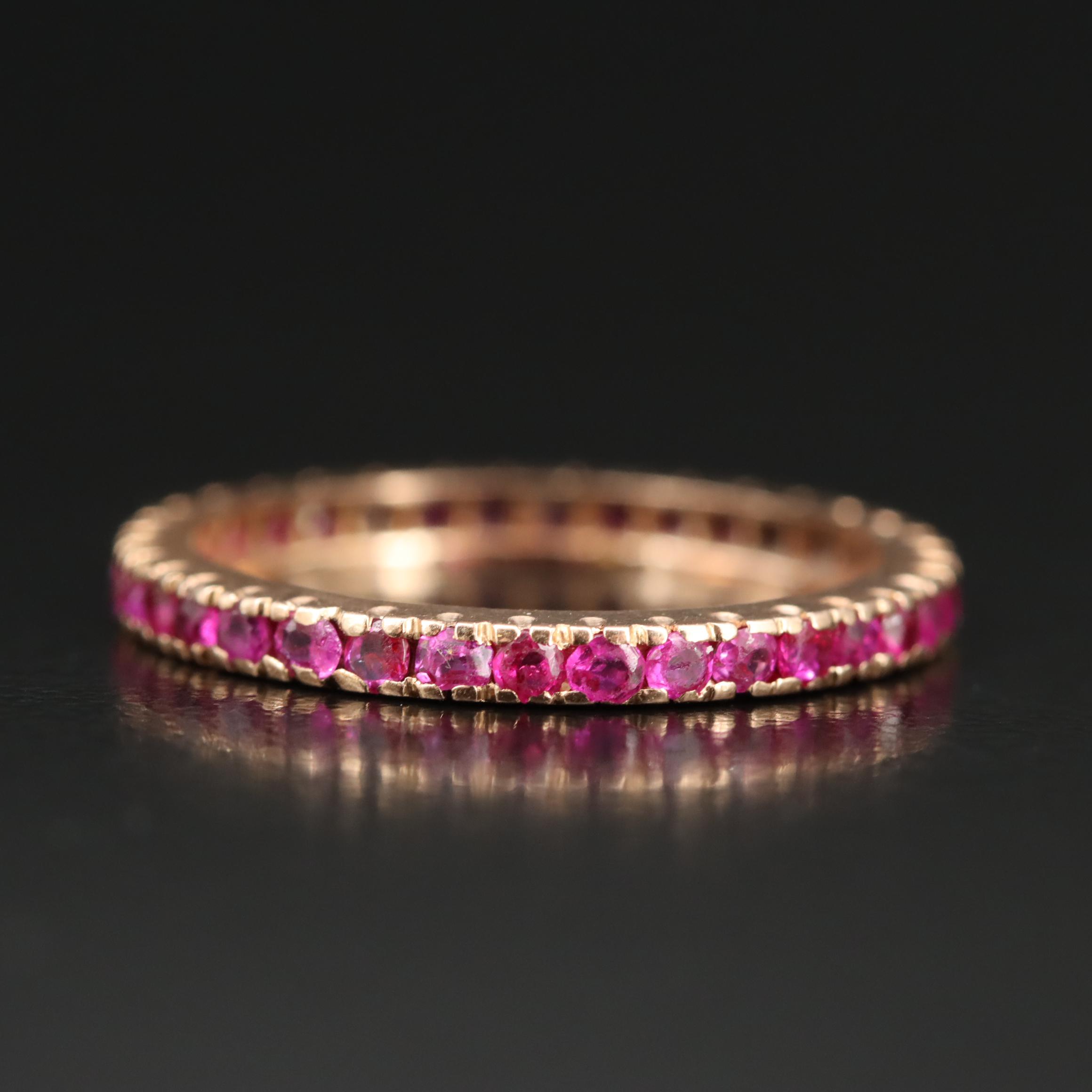 14K Rose Gold Ruby Eternity Band