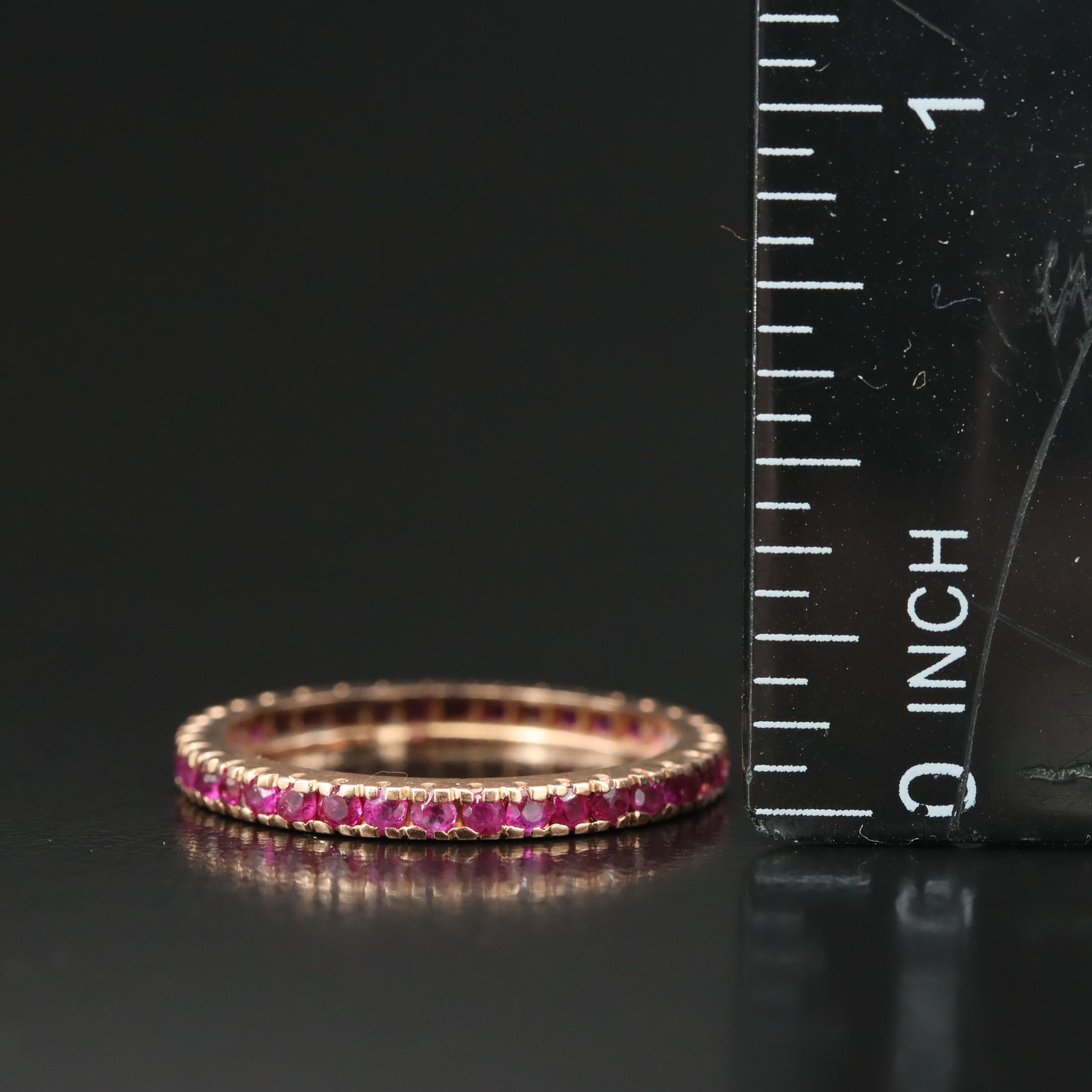 14K Rose Gold Ruby Eternity Band
