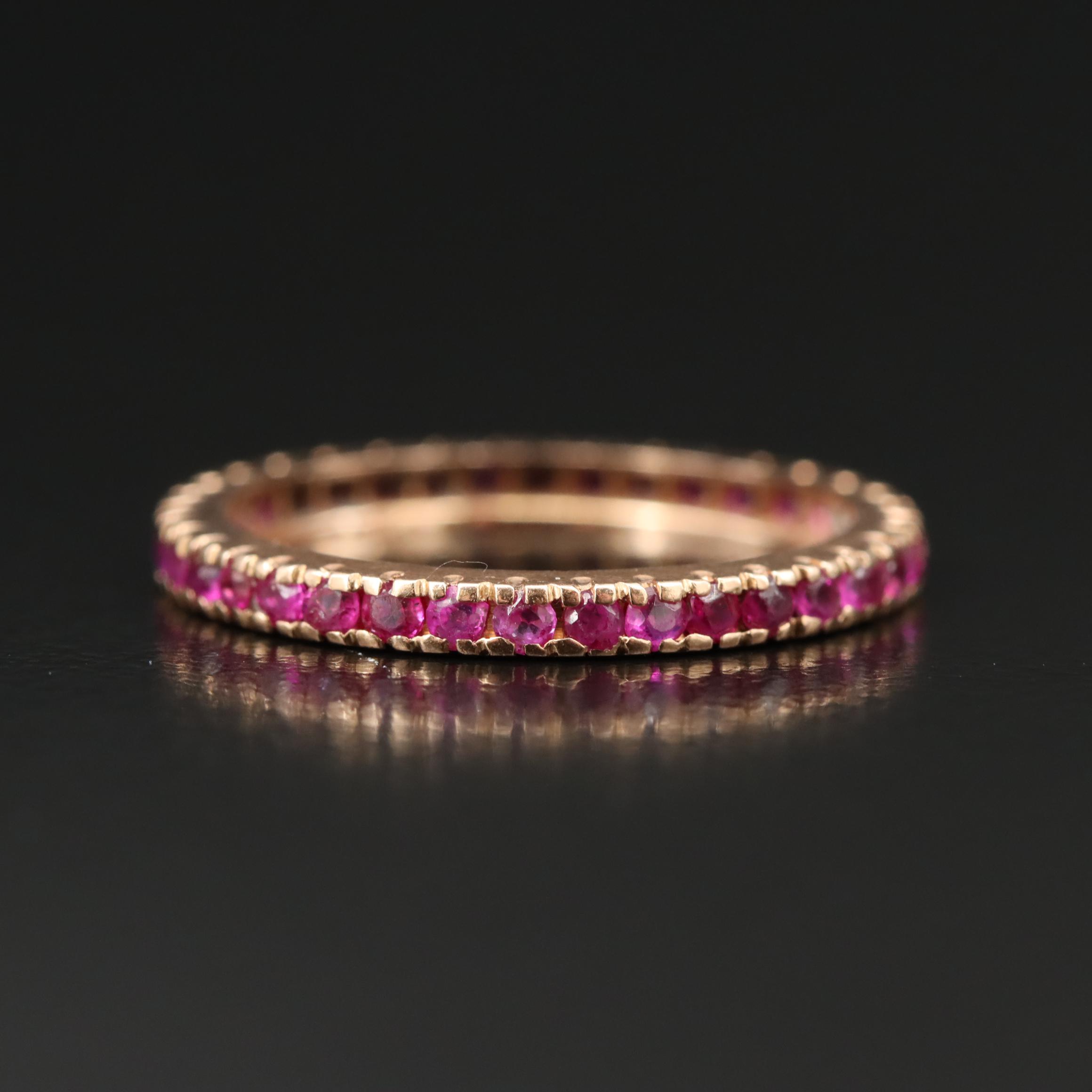 14K Rose Gold Ruby Eternity Band